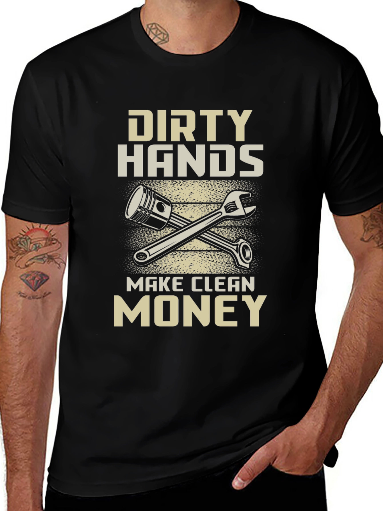Variant 24 of Dirty Hands Clean Money Mechanic T-Shirt