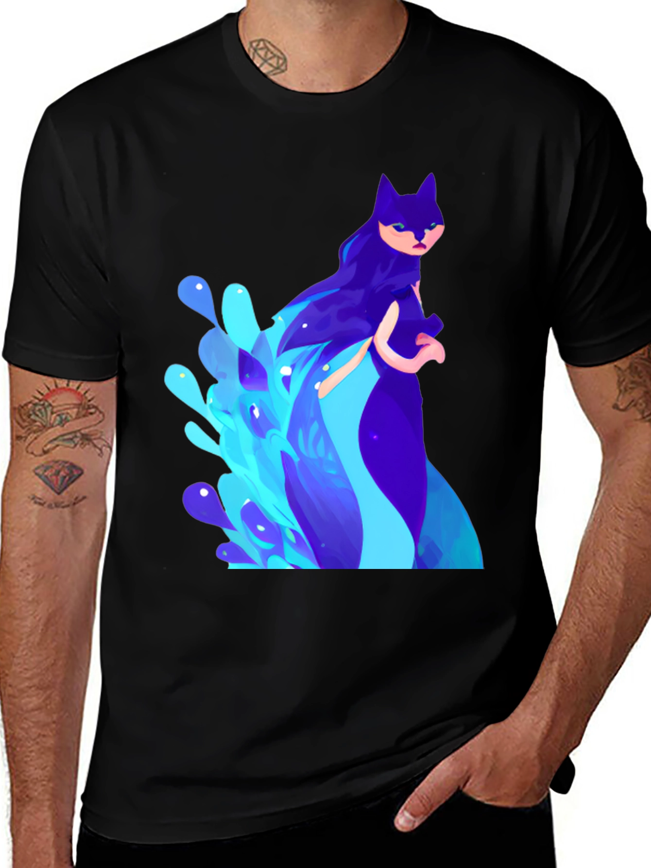 Variant 25 of Mystic Cat T-Shirt - Artistic Graphic Tee