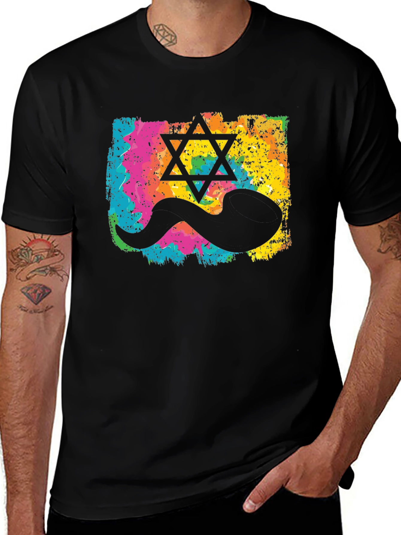 Variant 27 of Novelty Star of David Sperm Graphic Tee