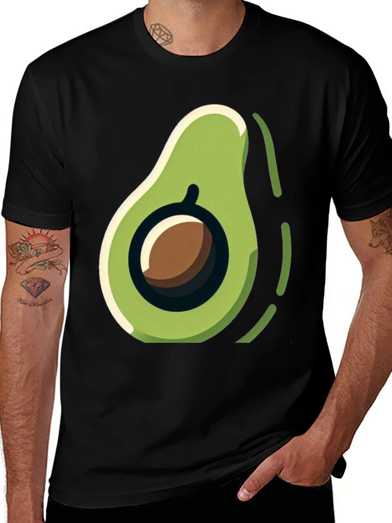 Variant 26 of Avocado Graphic Tee - Unisex Black T-Shirt