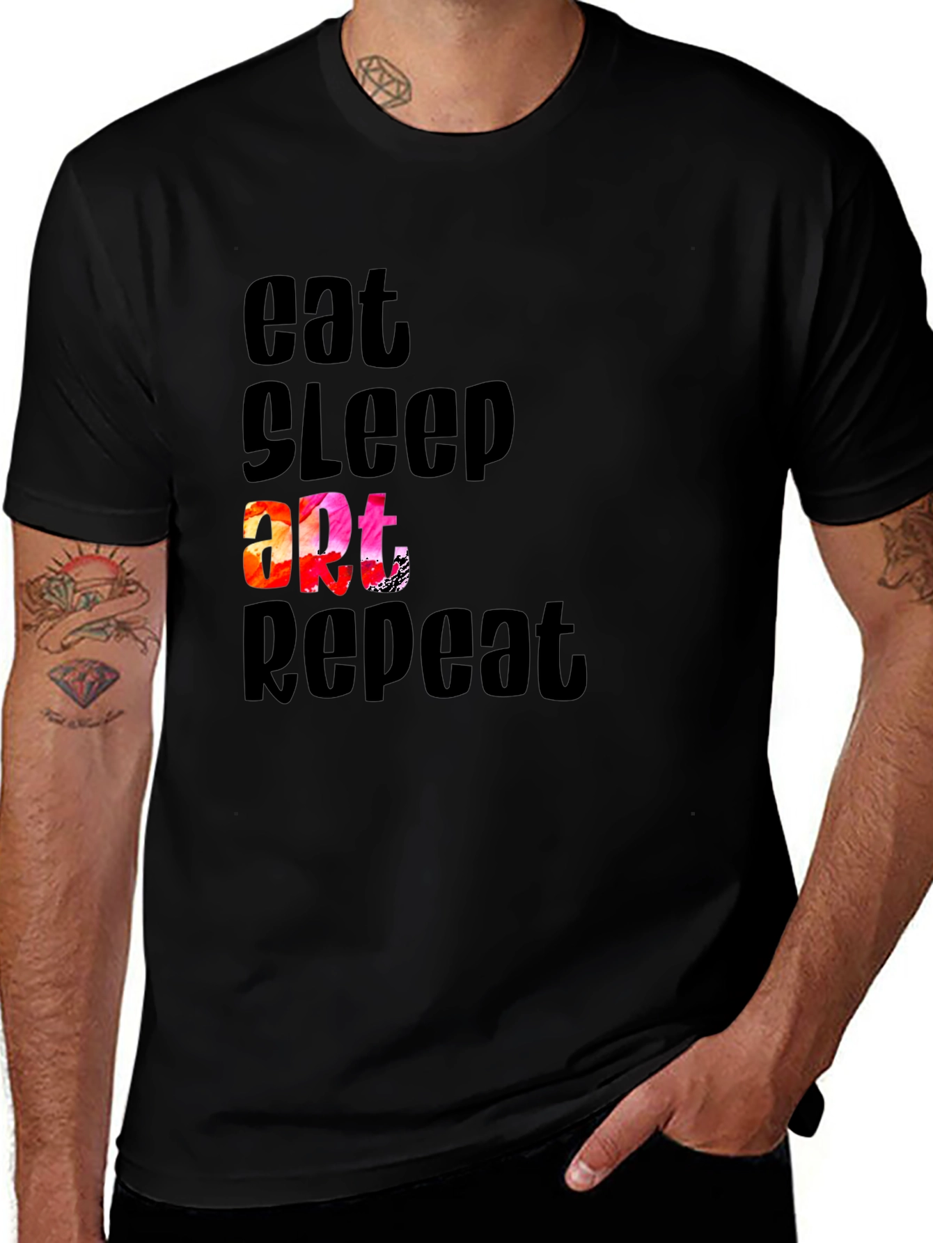 Variant 29 of Eat Sleep Art Repeat Graphic T-Shirt