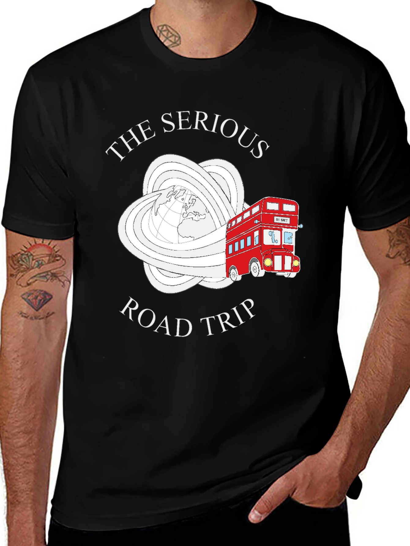 Variant 21 of Serious Road Trip T-Shirt - Black Graphic Tee