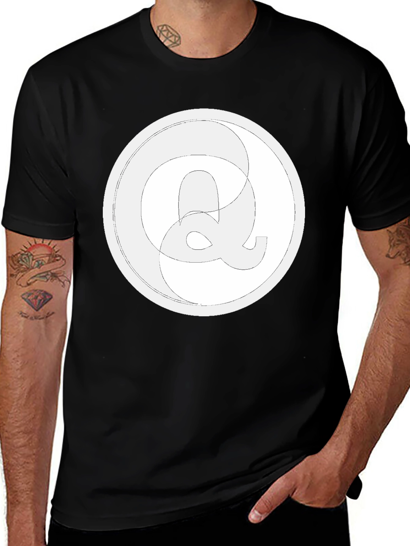 Variant 27 of Abstract Circle Graphic Black T-Shirt