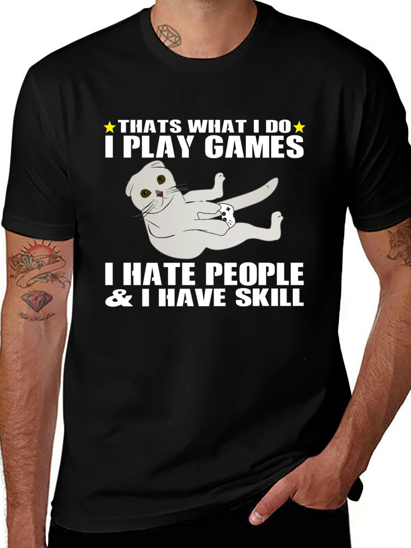 Variant 26 of Gamer Cat T-Shirt - I Play Games & I Have Skill
