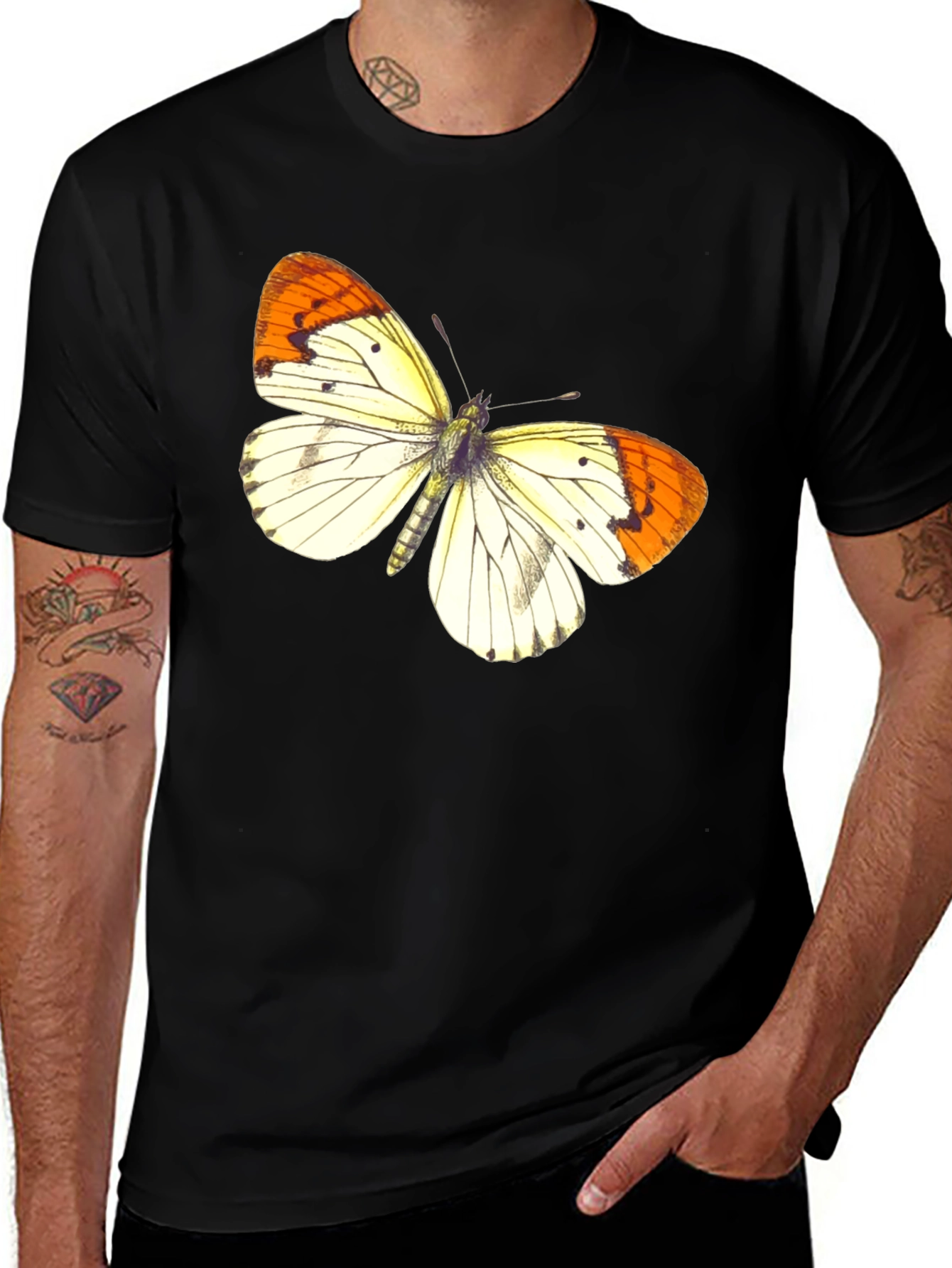Variant 13 of Butterfly Print Black T-Shirt