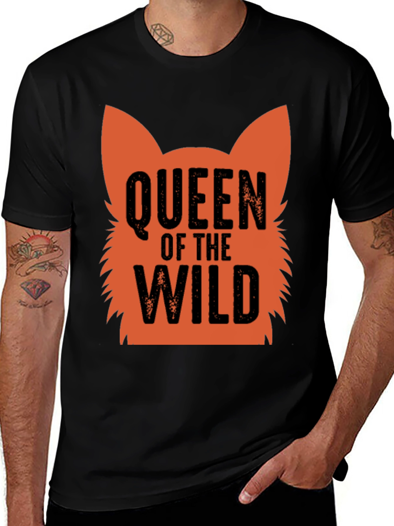 Variant 9 of Queen of the Wild Graphic Tee - Black Cotton T-Shirt