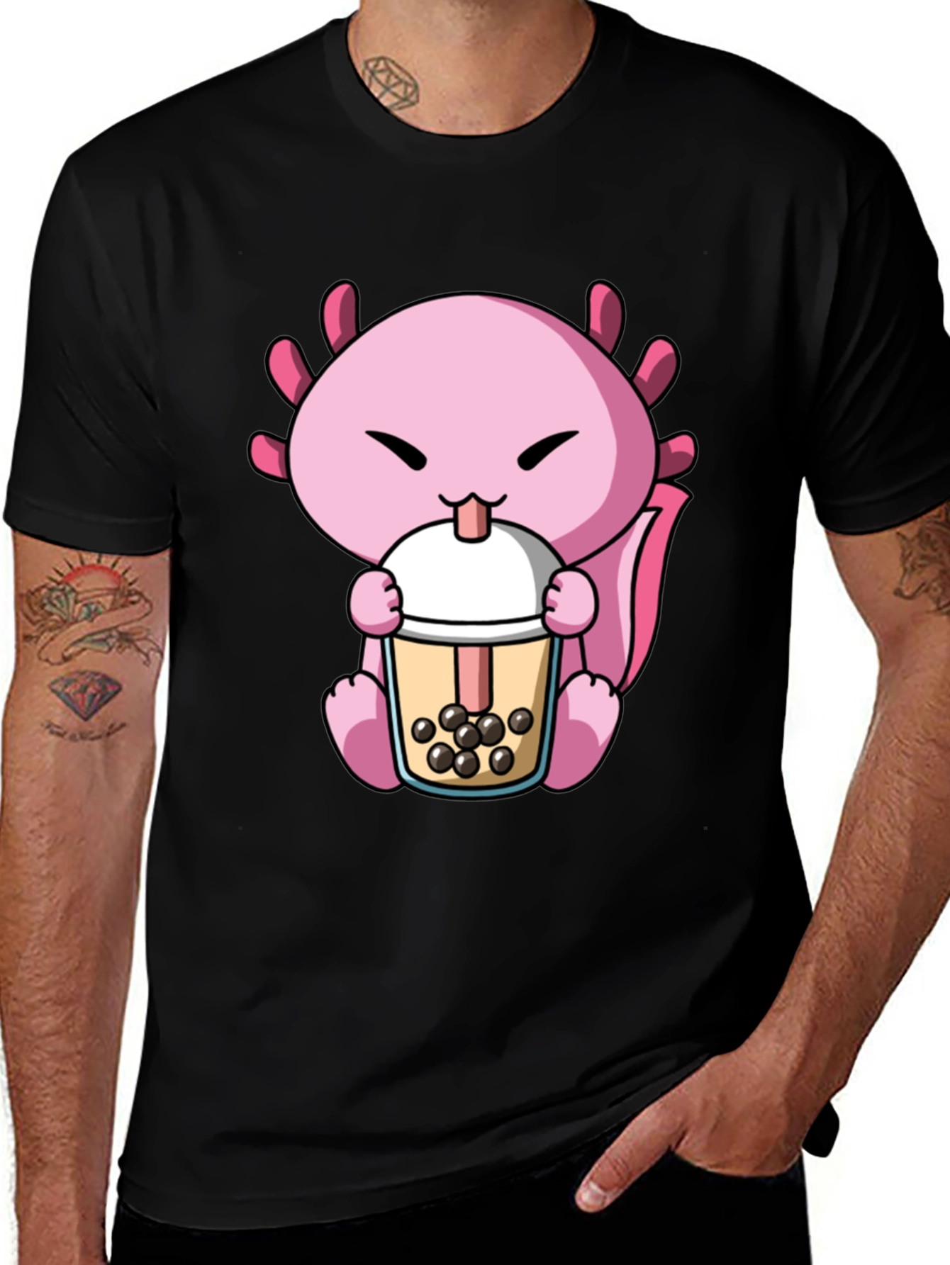 Variant 28 of Axolotl Boba Tea Graphic Tee - Cute & Fun