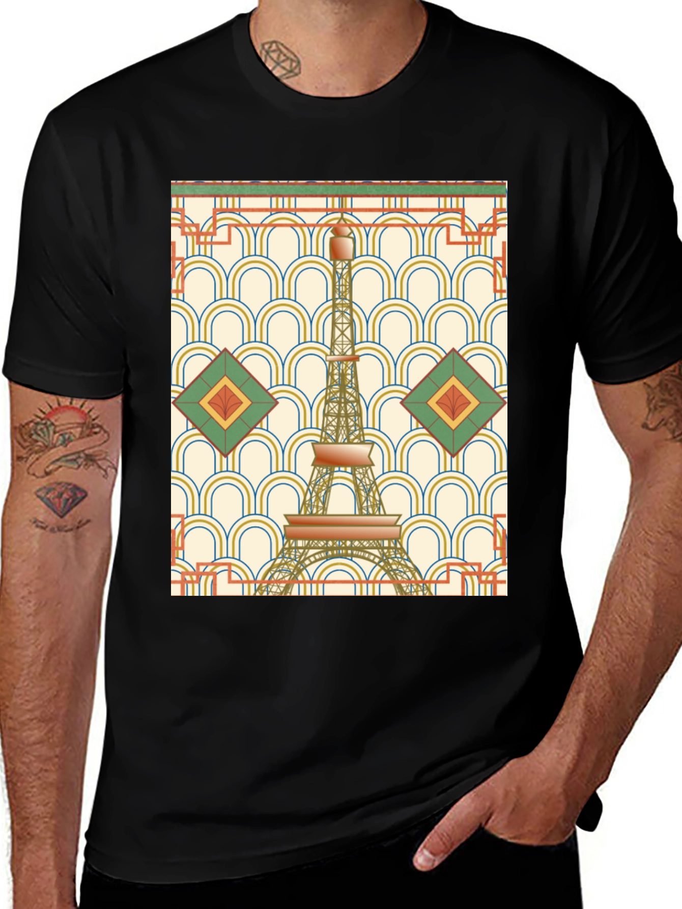 Variant 15 of Art Deco Eiffel Tower Graphic T-Shirt
