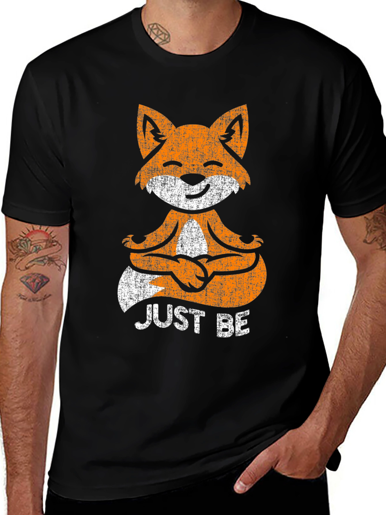 Variant 16 of Just Be Yoga Fox Graphic Tee - Casual Zen Style