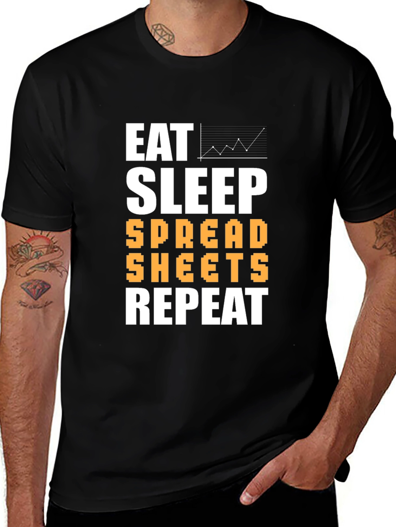 Variant 23 of Eat Sleep Spreadsheets Repeat T-Shirt