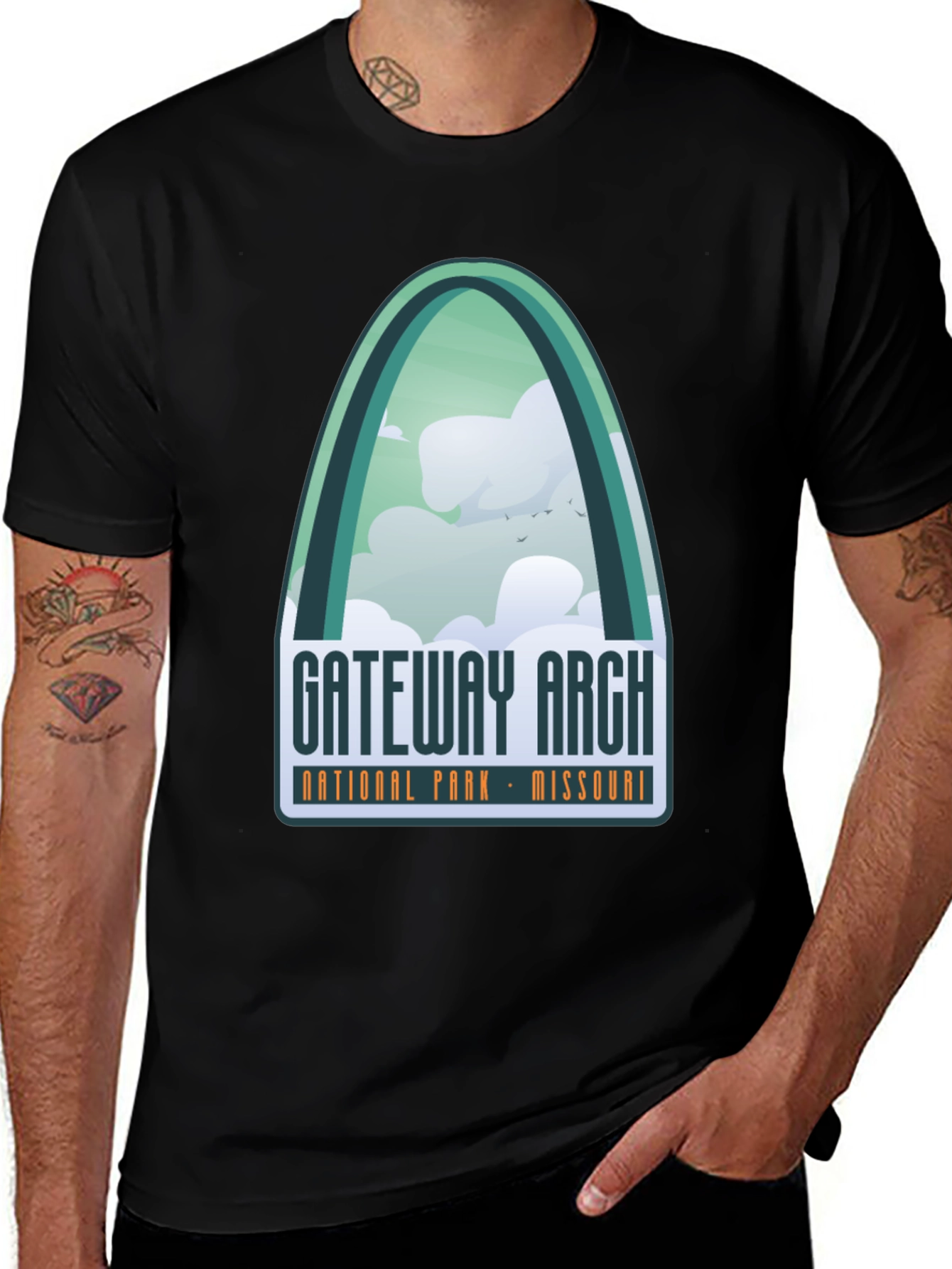 Variant 23 of Gateway Arch National Park Black T-Shirt