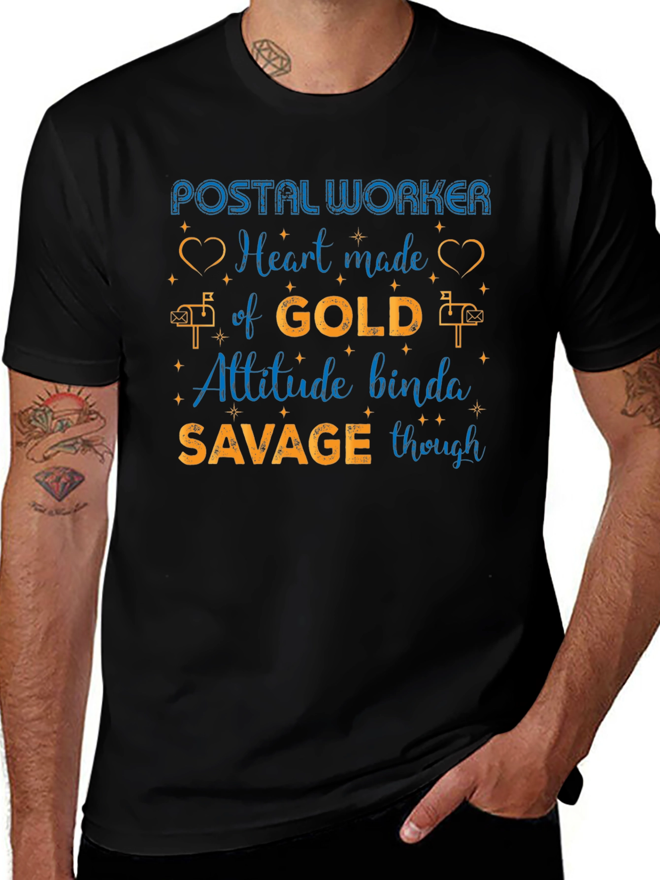 Variant 5 of Postal Worker Heart of Gold Men's Graphic Tee