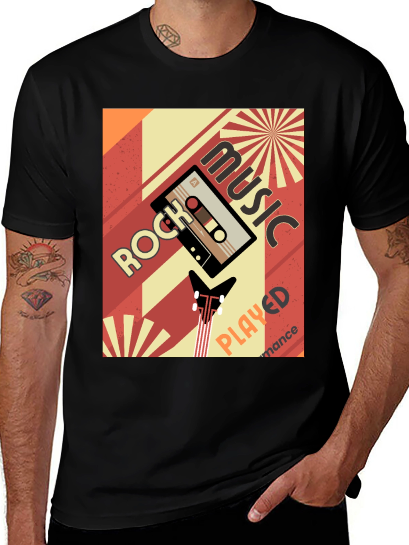 Variant 23 of Retro Rock Music Cassette Tape Graphic Tee