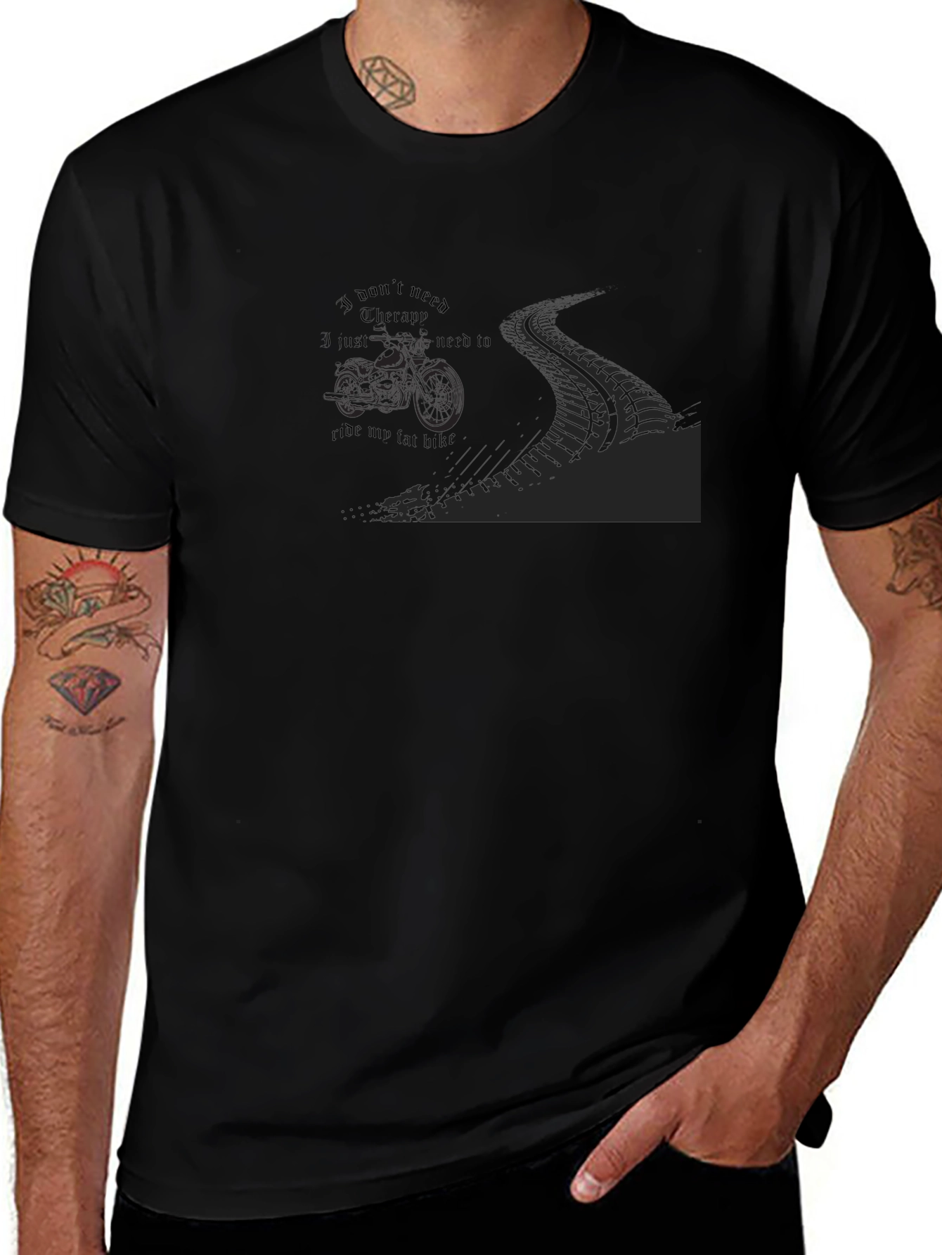 Variant 10 of Men's Black 'Ride My Fat Bike' Graphic Tee