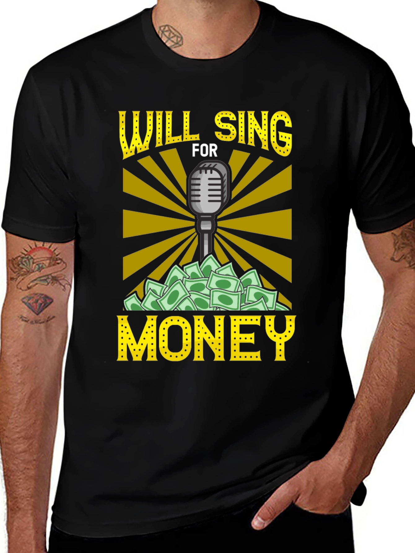 Will Sing For Money T-Shirt - Funny Musician Tee