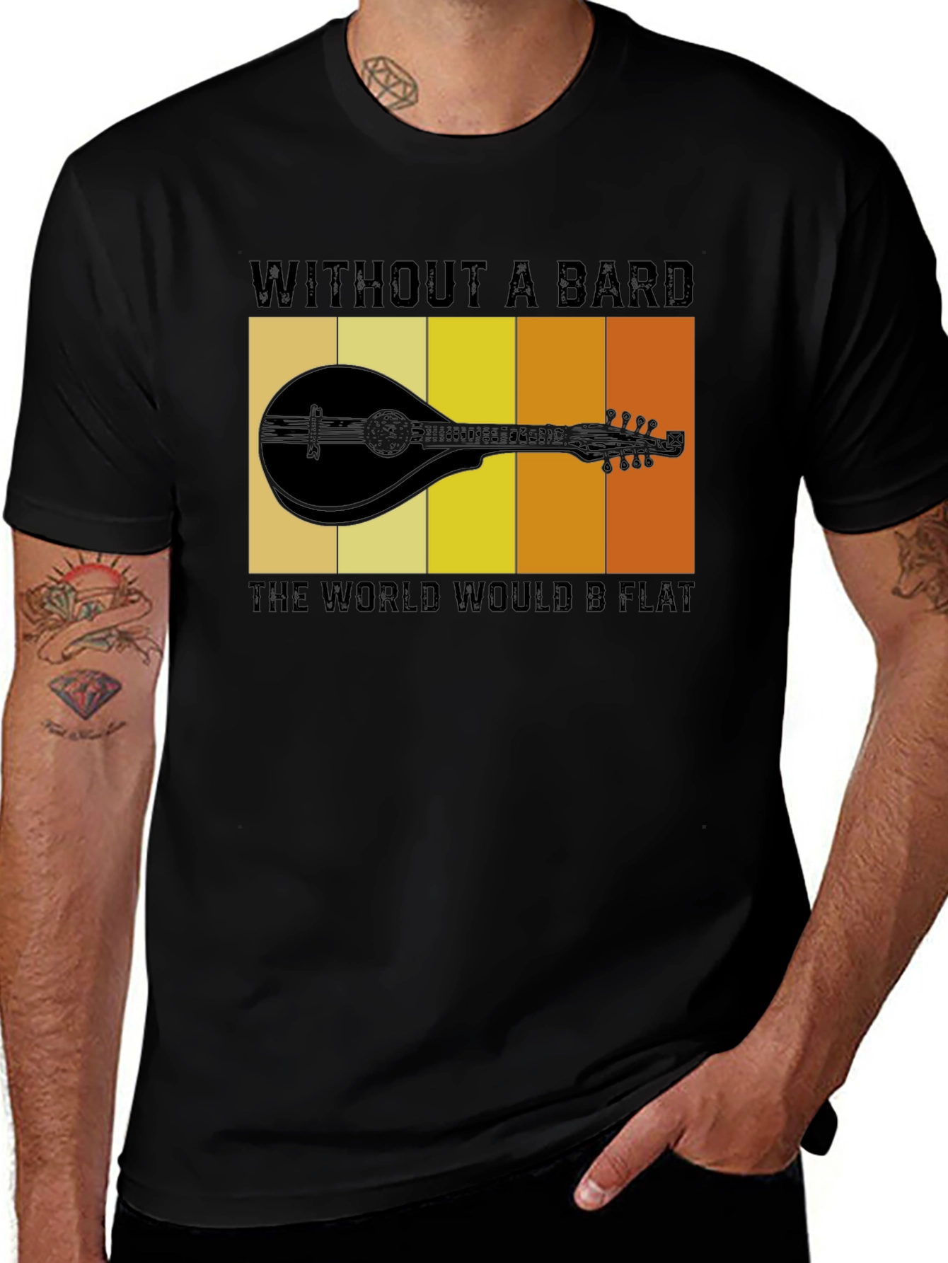 Bard T-Shirt - 'Without a Bard, the World Would B Flat'