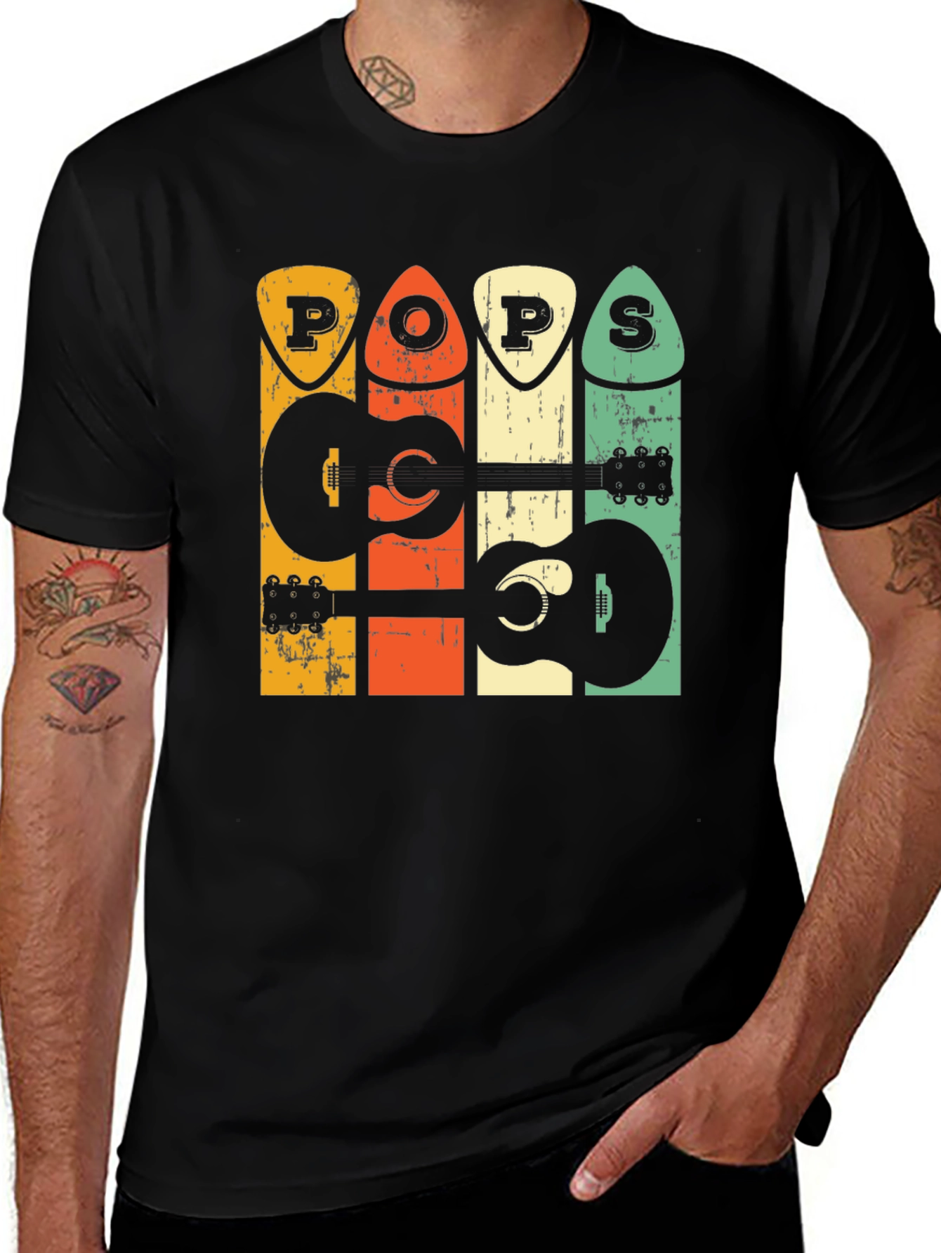 Variant 28 of Retro "Pops" Guitar Graphic T-Shirt
