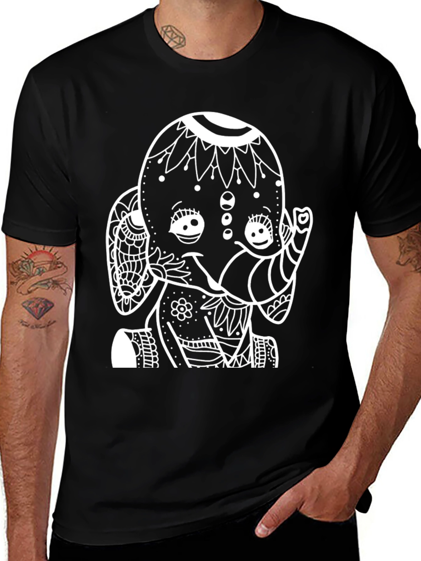 Variant 29 of Elephant Graphic Tee - Black Cotton T-Shirt