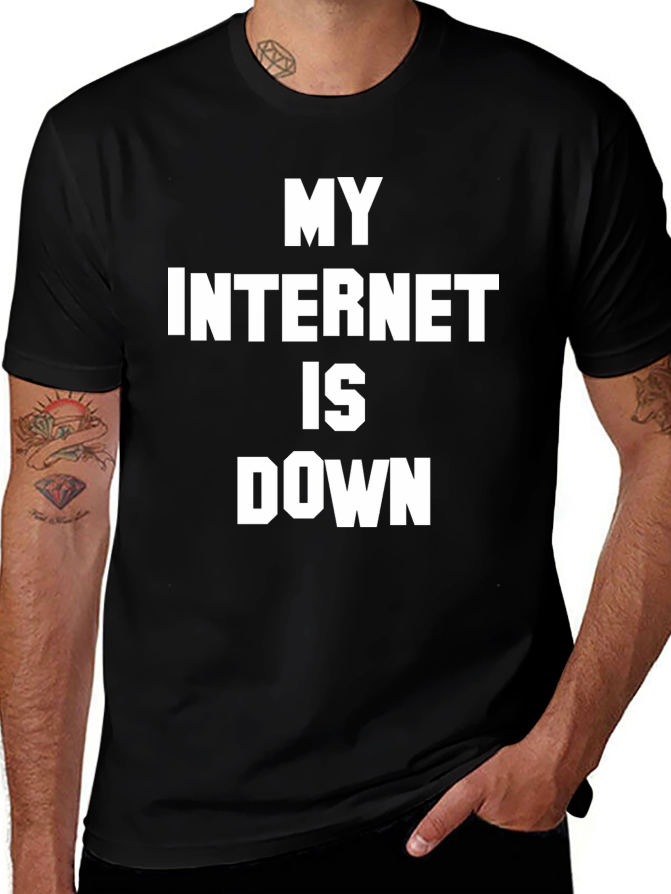 Variant 25 of Funny "My Internet Is Down" Graphic T-Shirt