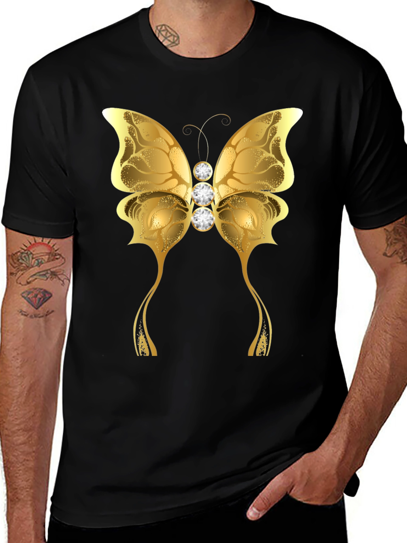 Variant 5 of Golden Butterfly Graphic T-Shirt - Unisex
