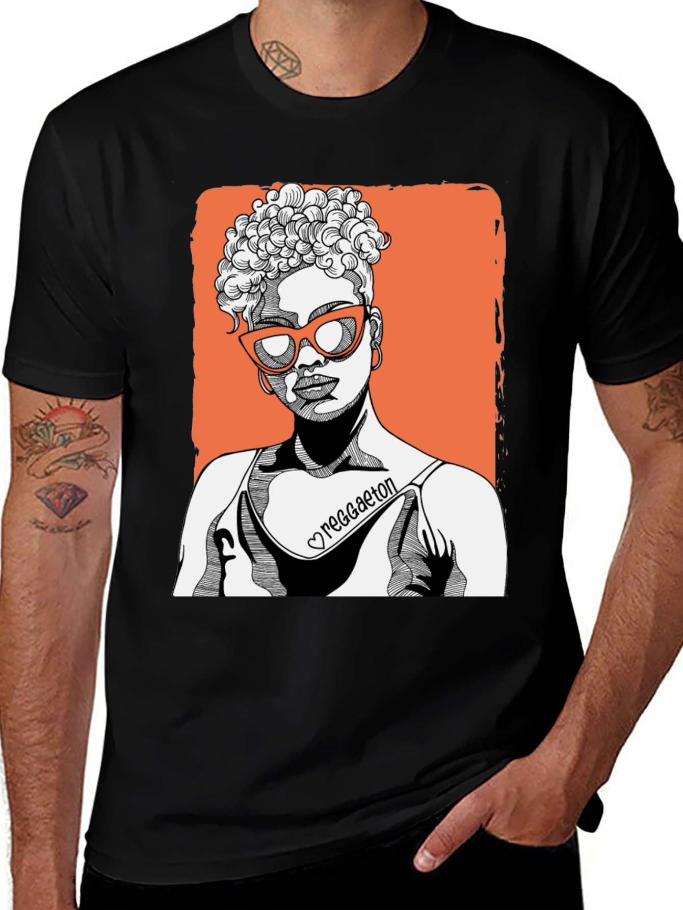 Black Reggaeton Girl Graphic Tee - Stylish & Unique main image
