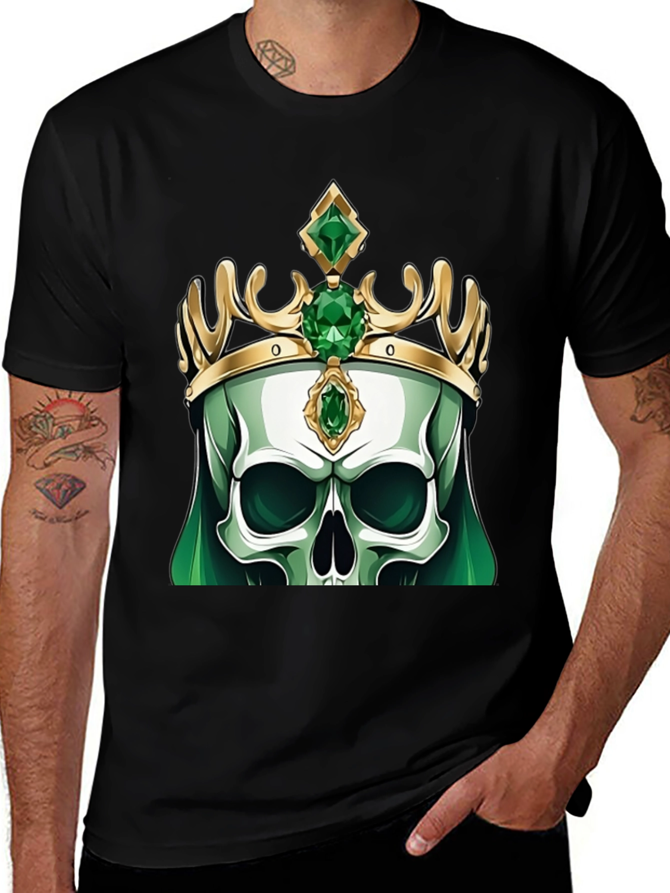 Variant 21 of Emerald Crown Skull Graphic Tee