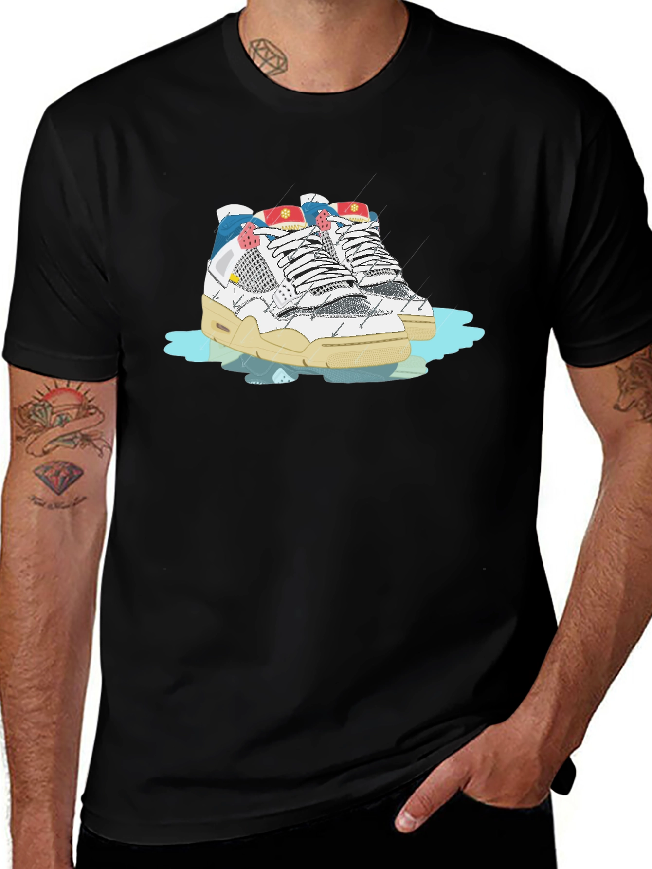 Variant 21 of Sneaker Graphic Black T-Shirt