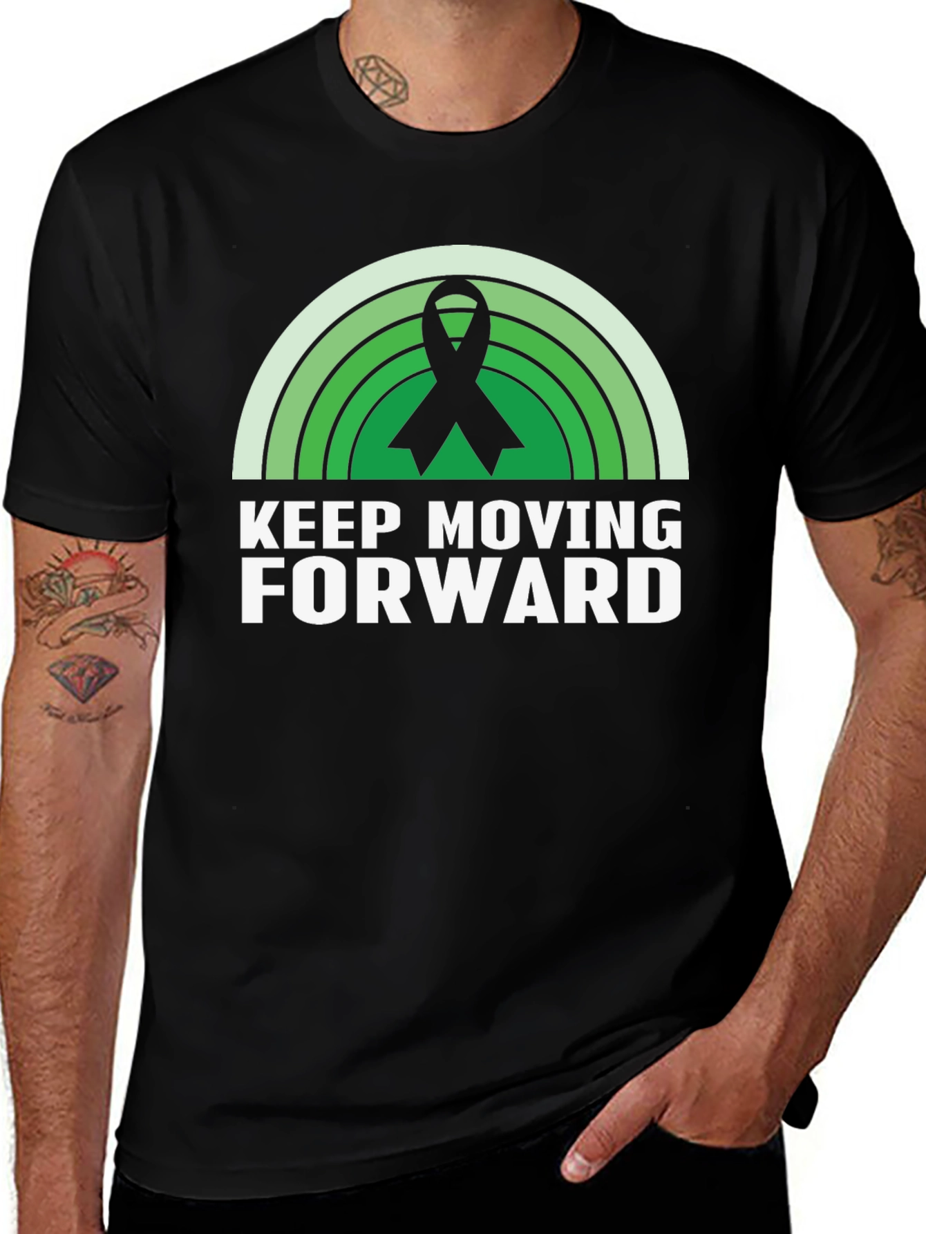 Keep Moving Forward Ribbon Graphic T-Shirt