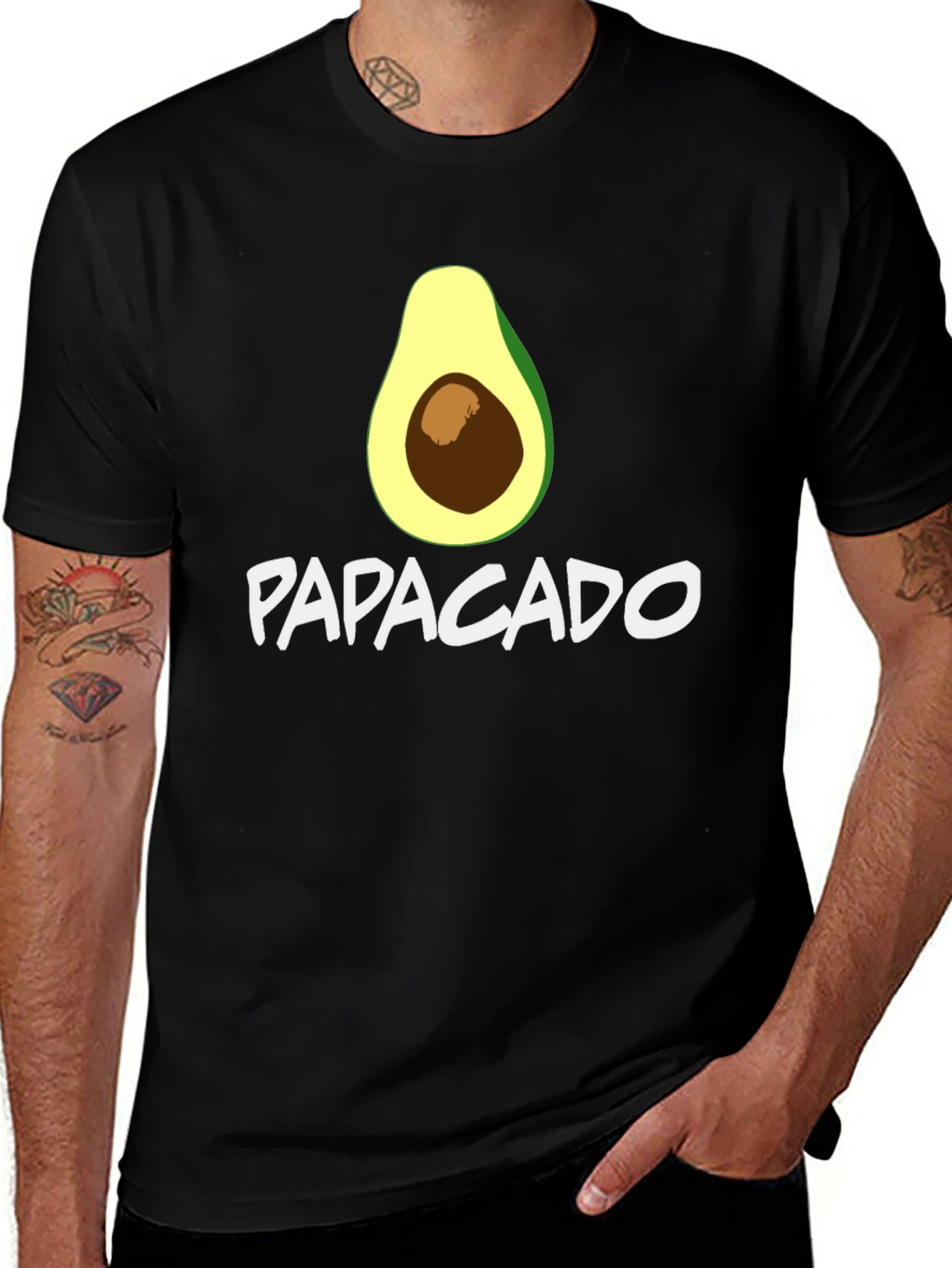 Papacado Graphic T-Shirt - Funny Avocado Dad Tee
