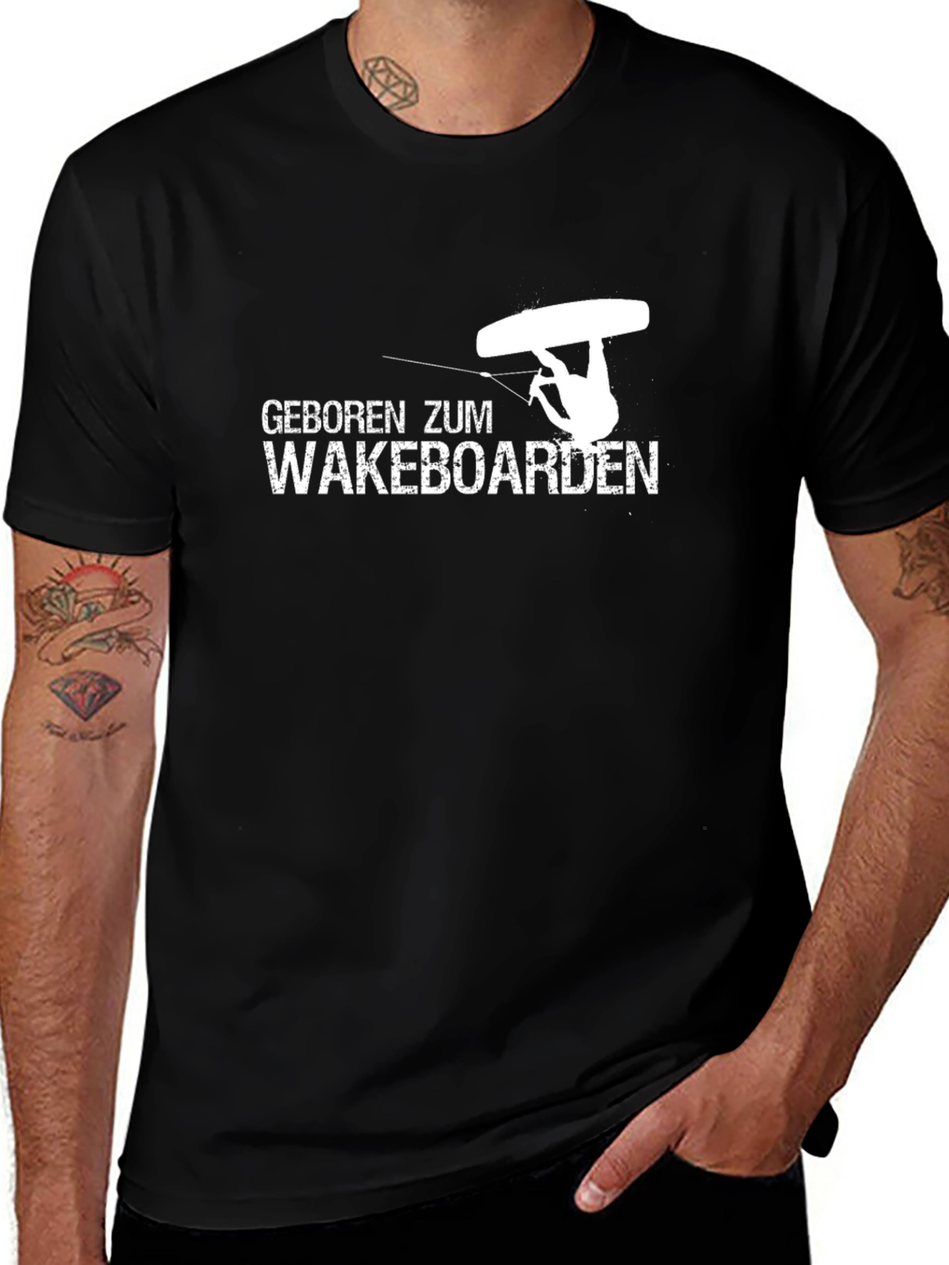 Variant 3 of Born to Wakeboard Graphic T-Shirt