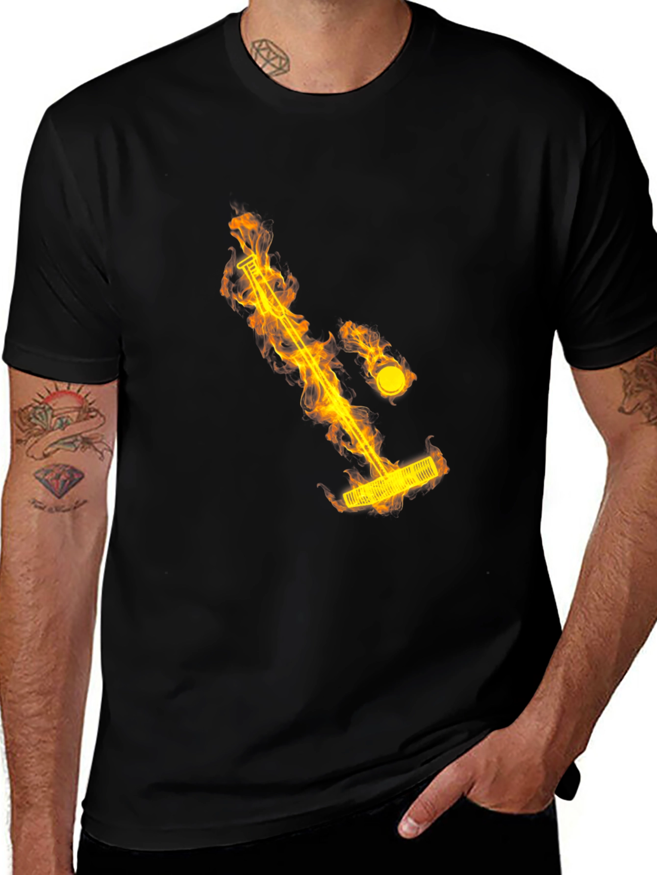 Flaming Mini Golf Tee Shirt - Unique Design