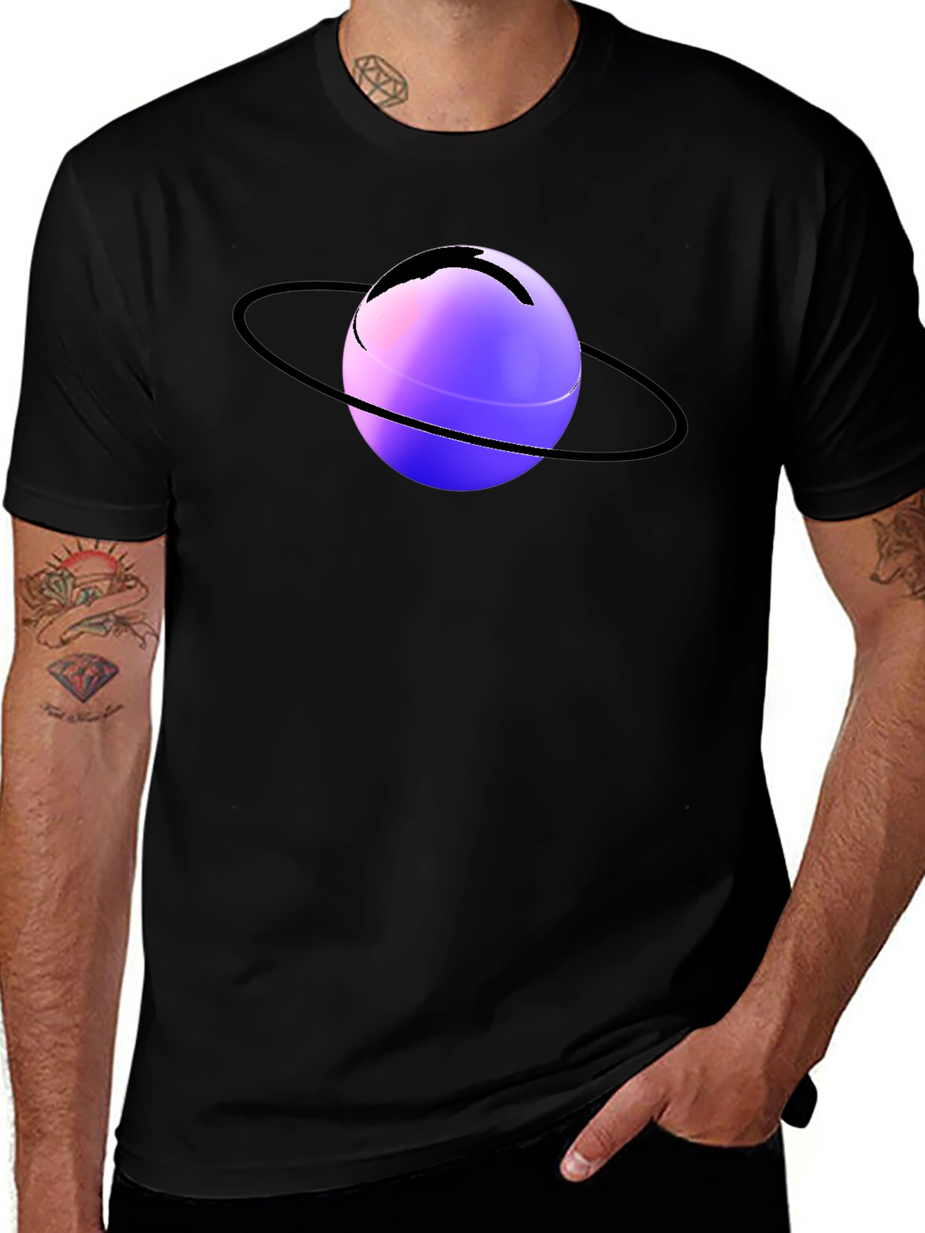 Saturn Graphic Black T-Shirt