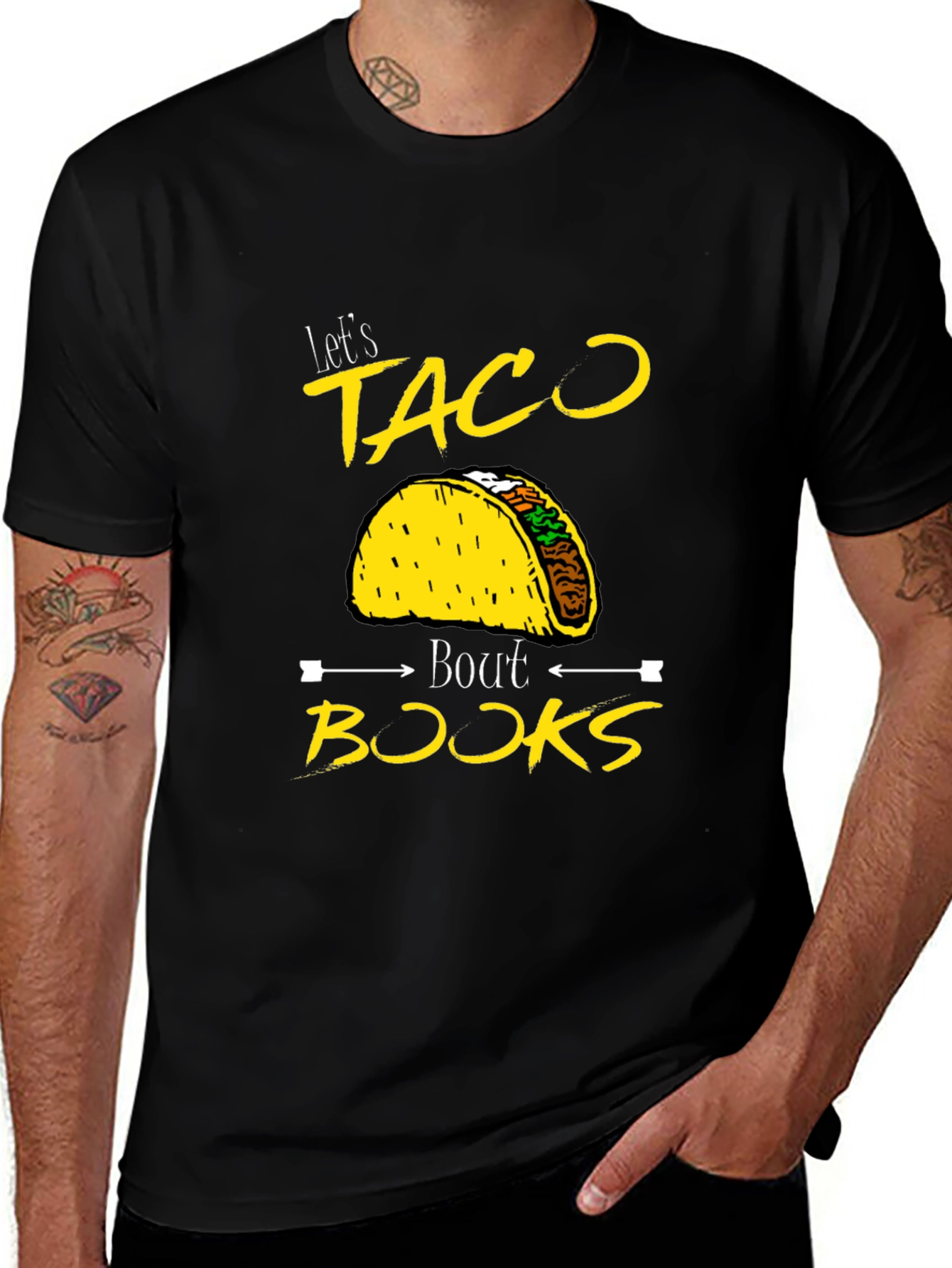 Variant 24 of Let's Taco Bout Books T-Shirt - Black Graphic Tee