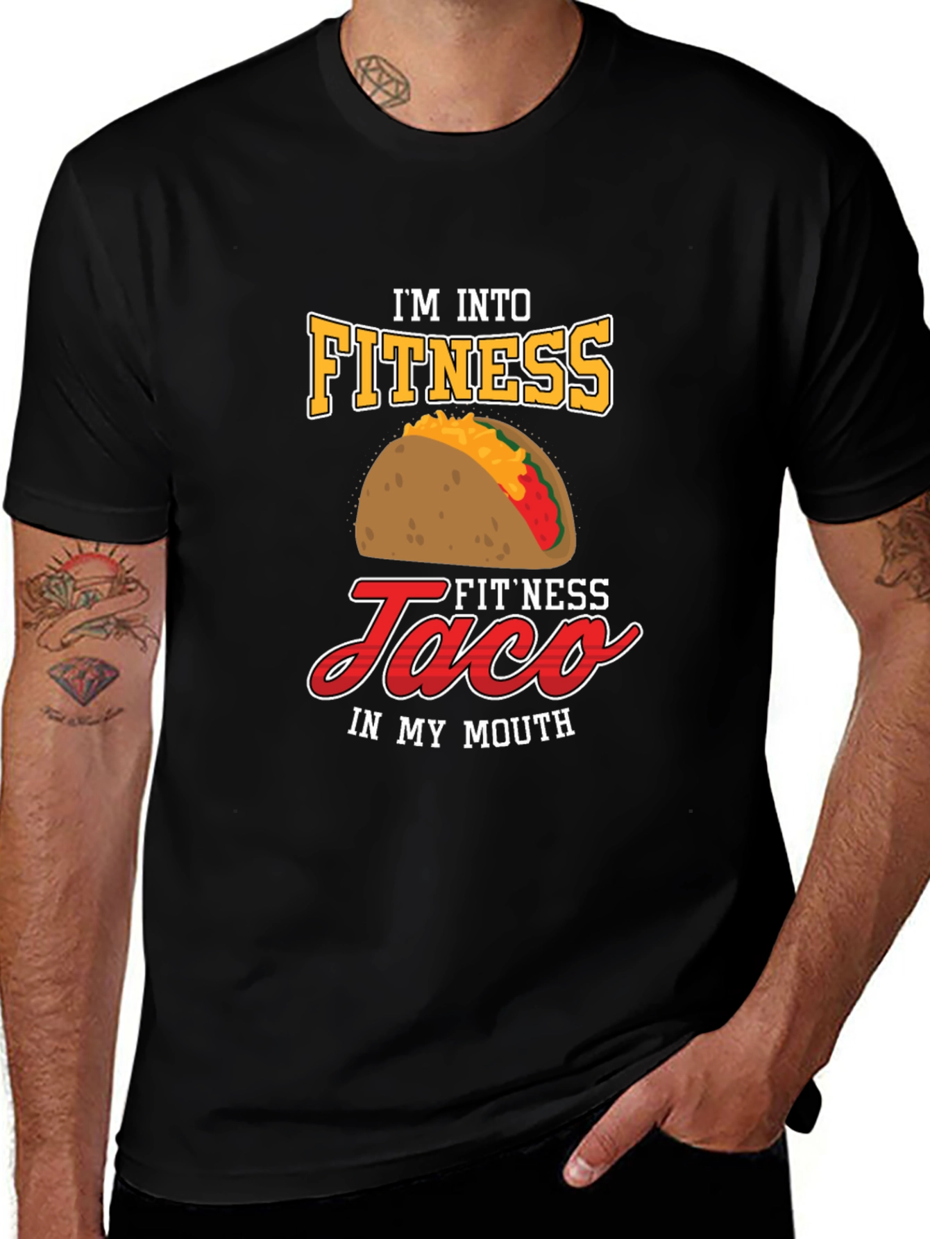 Variant 28 of Funny Fitness Taco Graphic T-Shirt