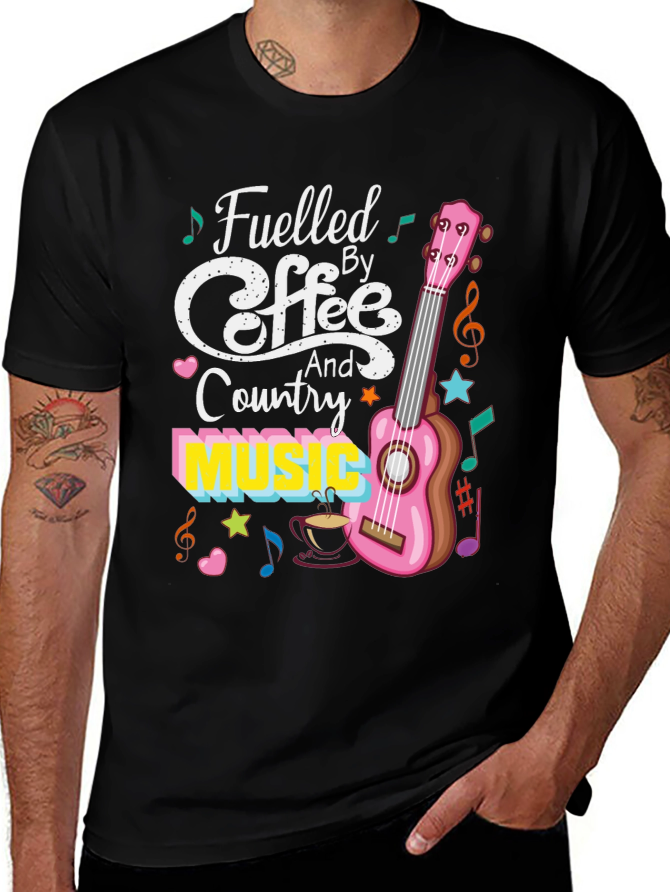 Variant 25 of Fueled by Coffee and Country Music Graphic Tee