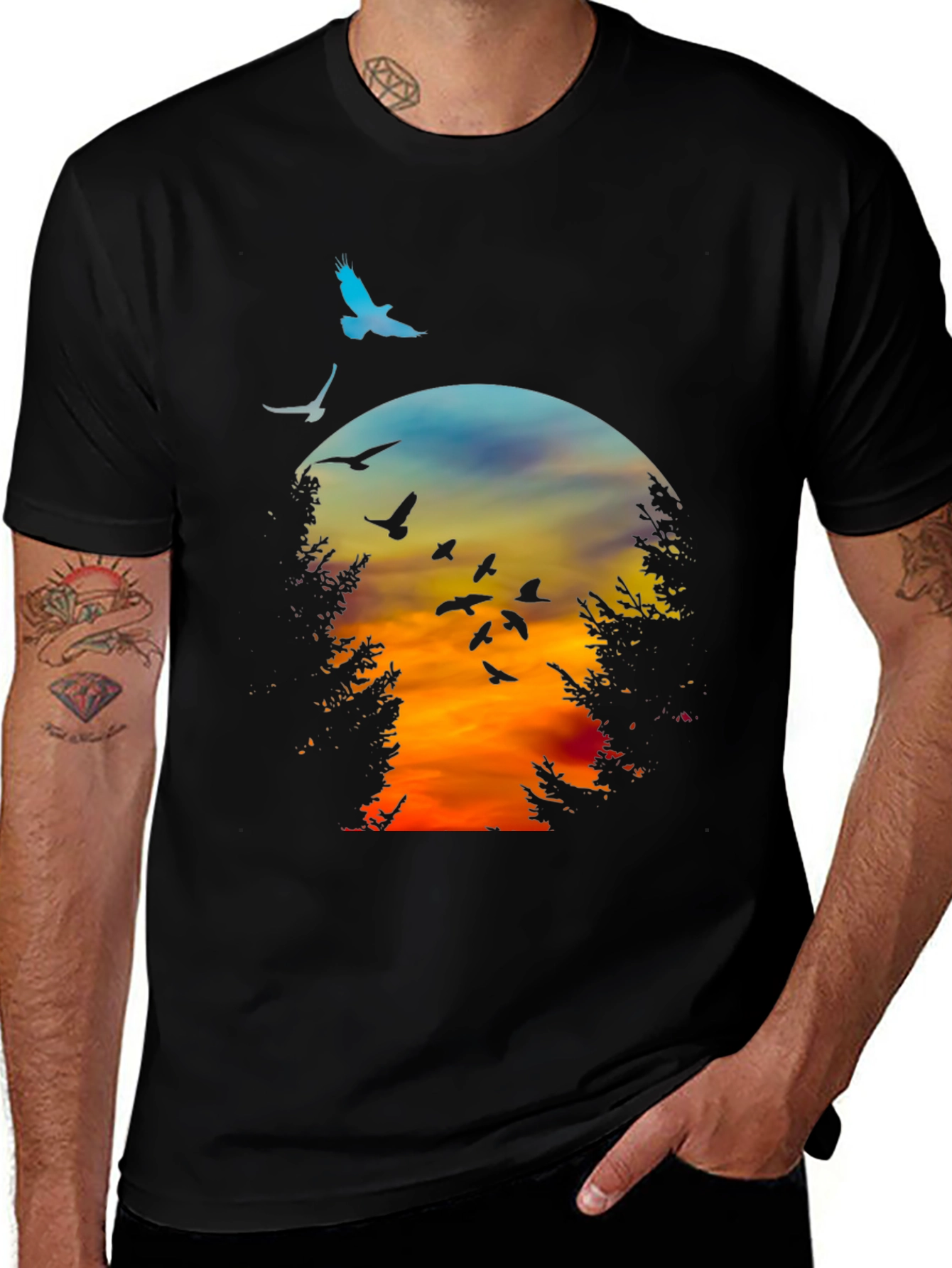 Variant 30 of Sunset Birds Graphic Tee