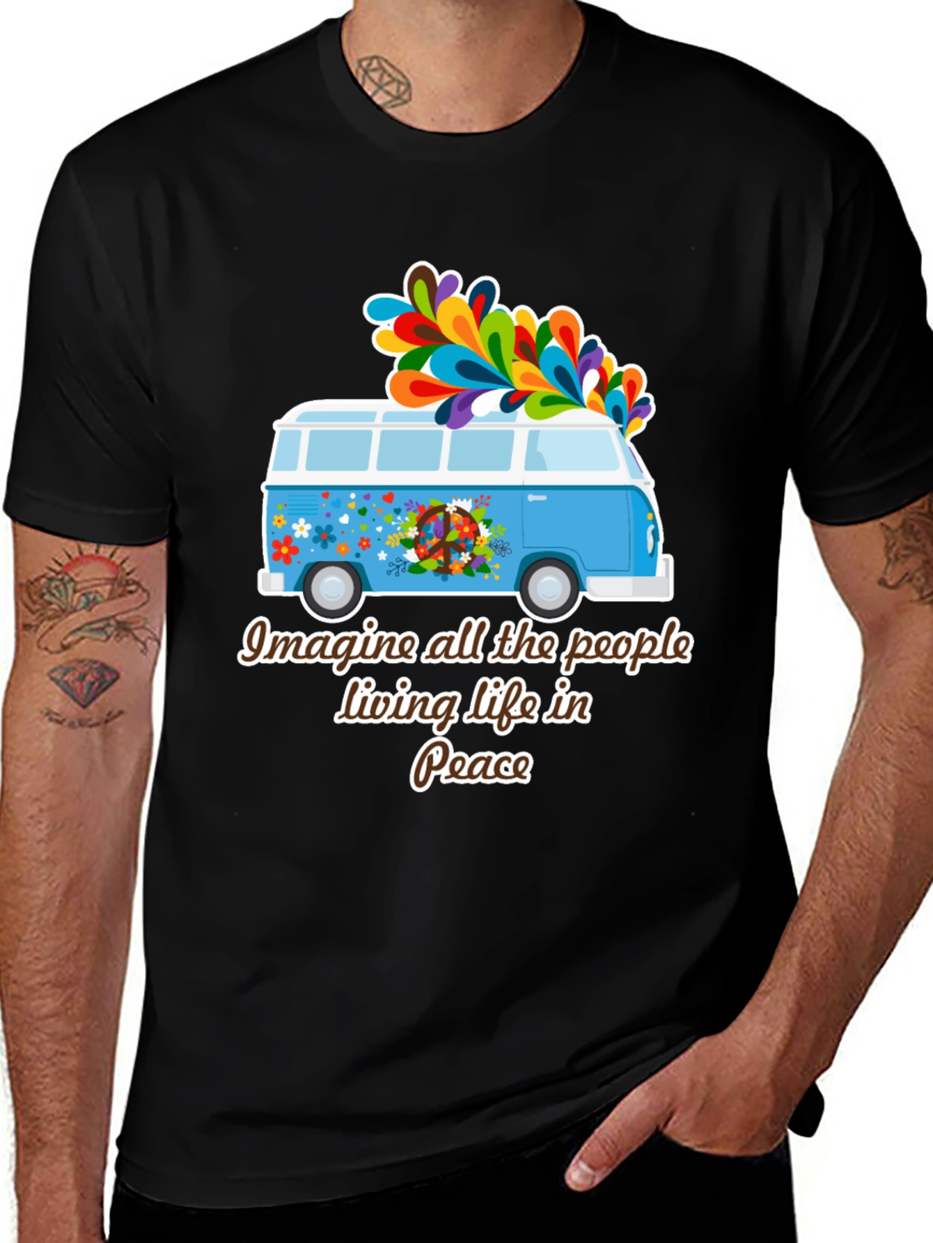 Variant 8 of Imagine Peace Hippie Van T-Shirt