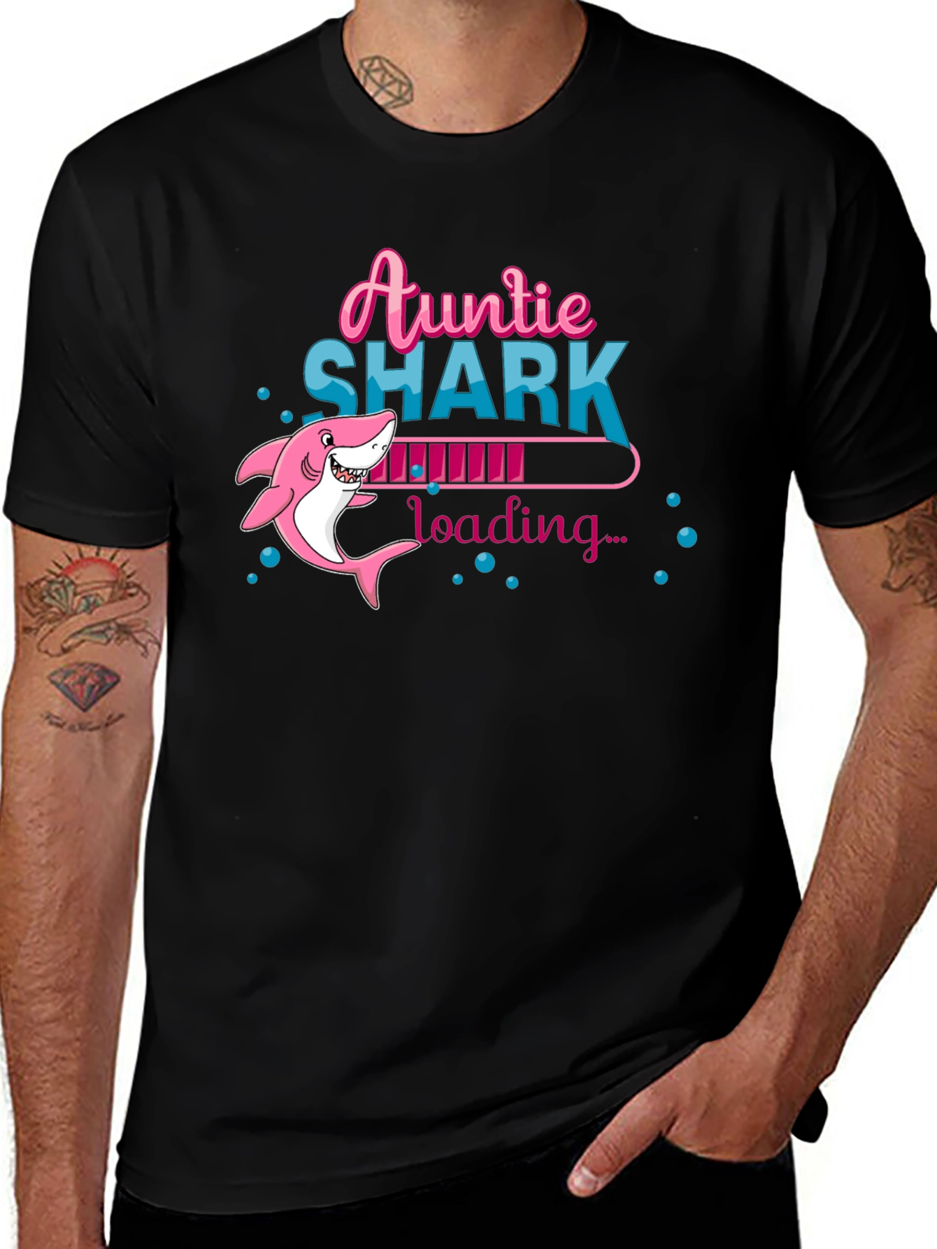 Auntie Shark Loading T-Shirt - Baby Shower Tee