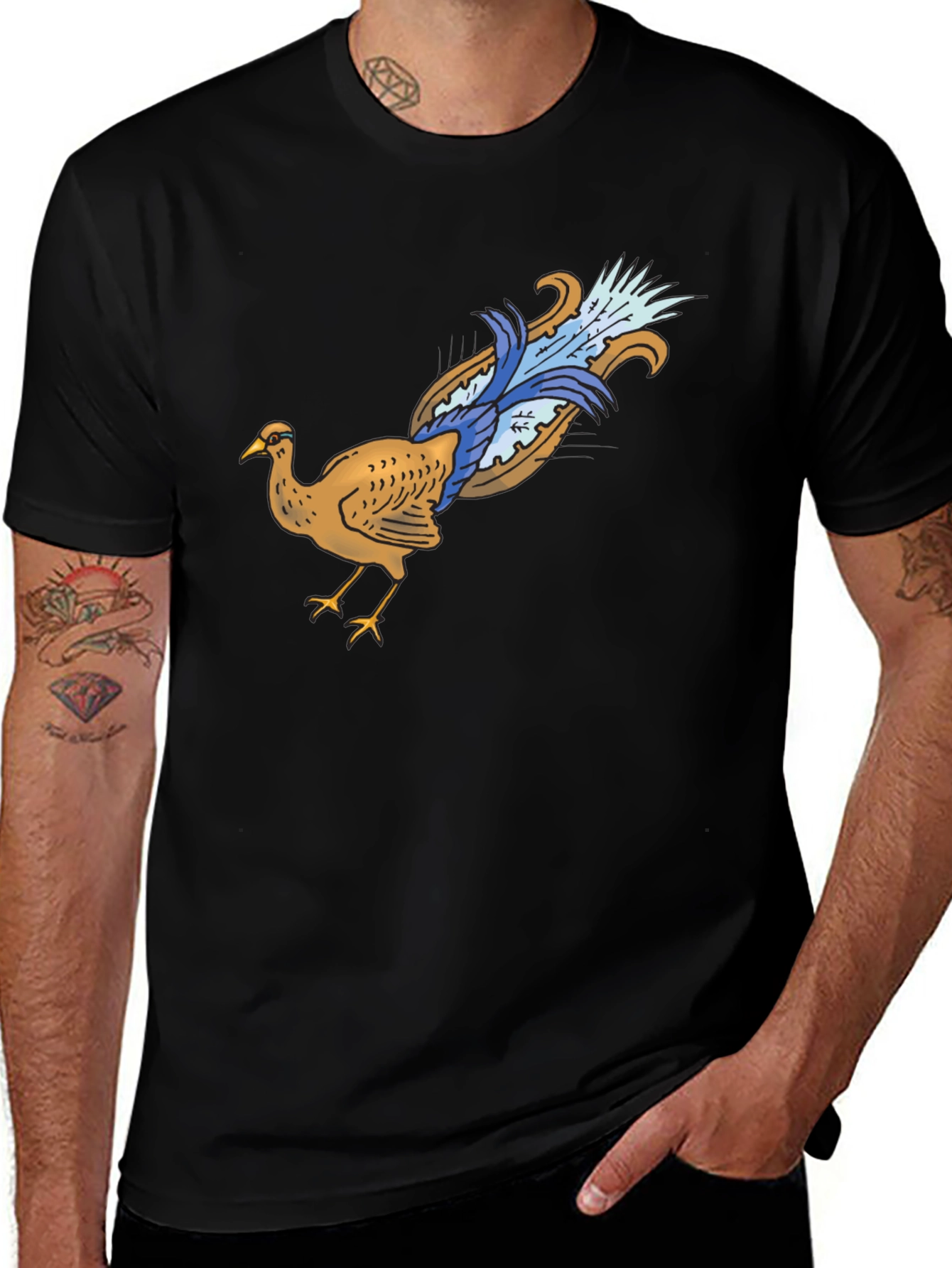 Variant 7 of Bird Graphic Black T-Shirt