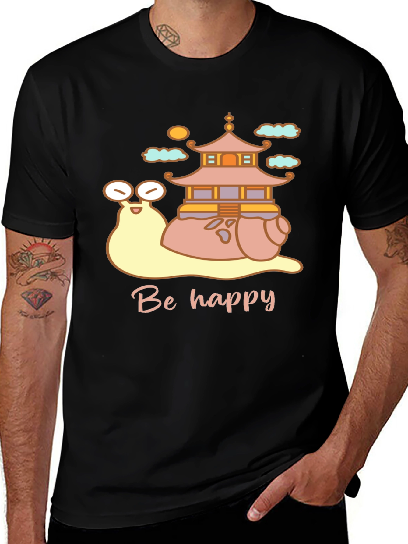 Variant 8 of Happy Snail Pagoda T-Shirt
