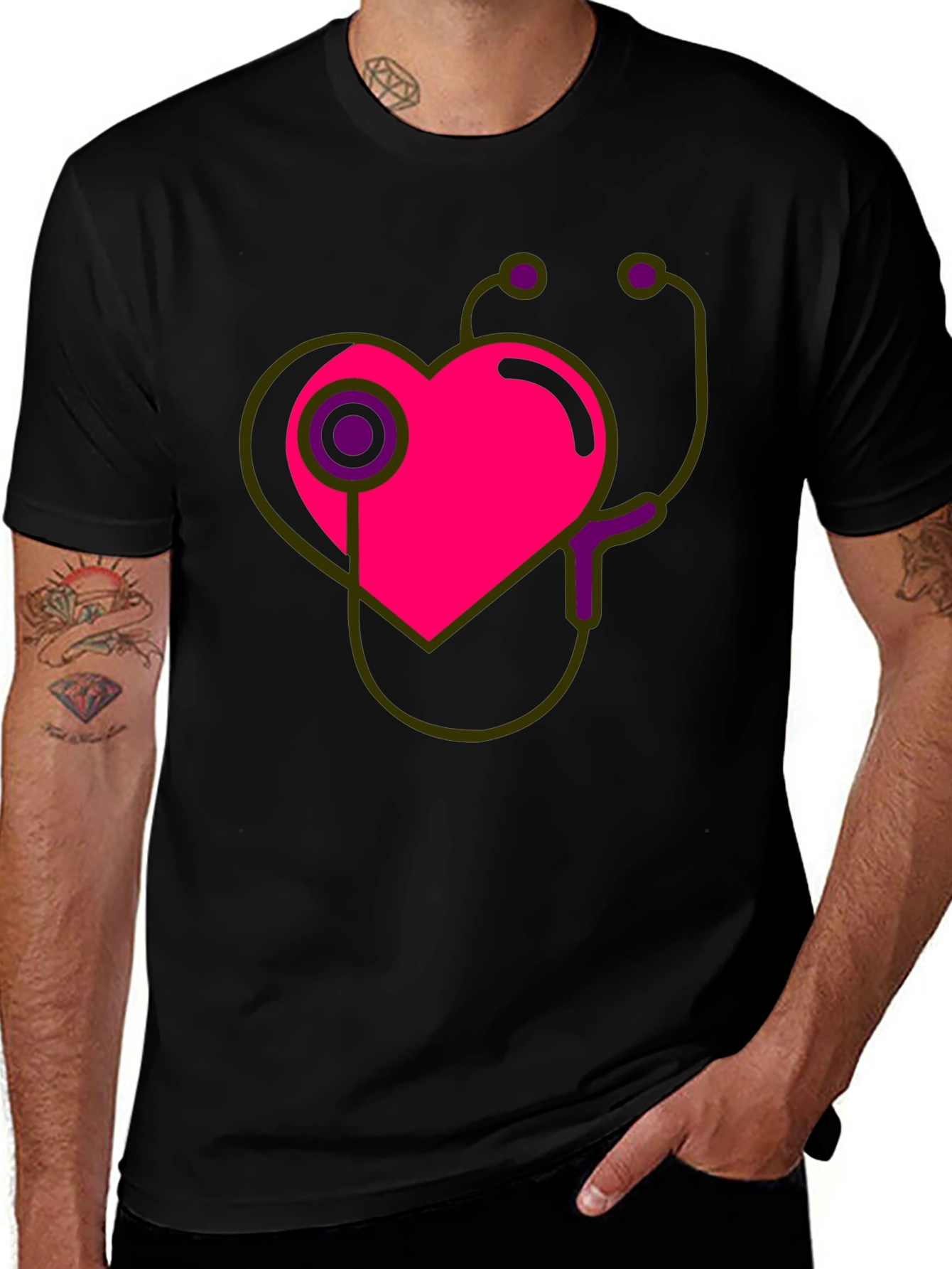Variant 21 of Heartbeat Stethoscope Graphic T-Shirt