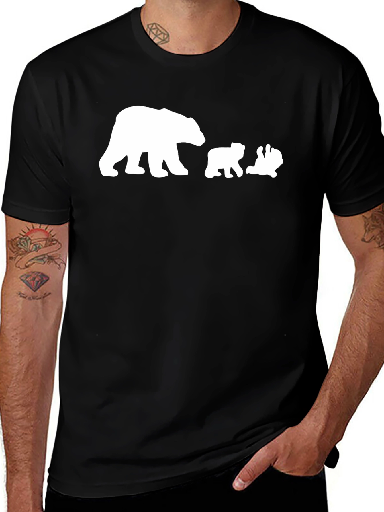Variant 25 of Bear Family Black T-Shirt