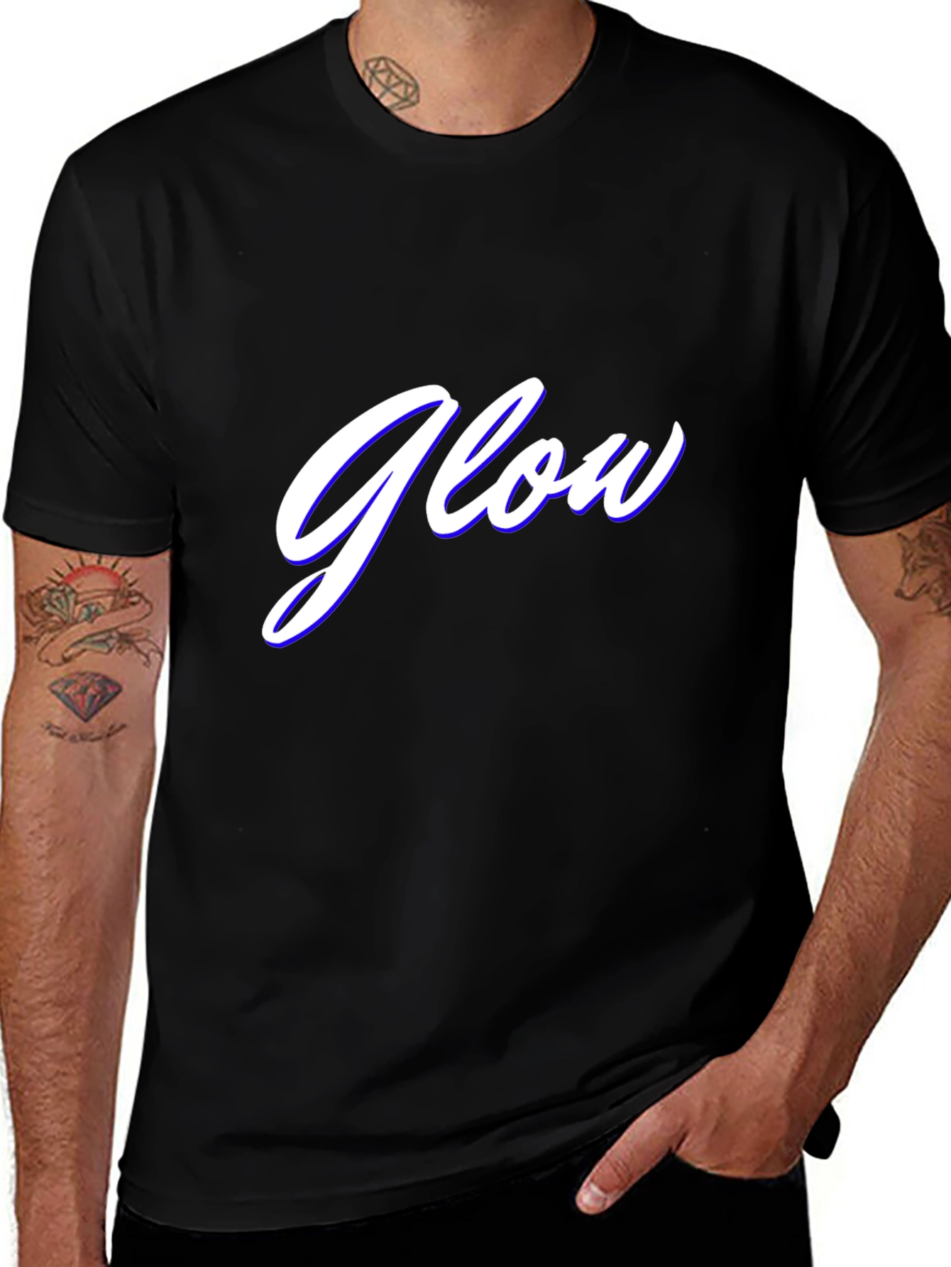 Variant 28 of Glow Graphic Tee - Stylish Black Cotton Blend T-Shirt