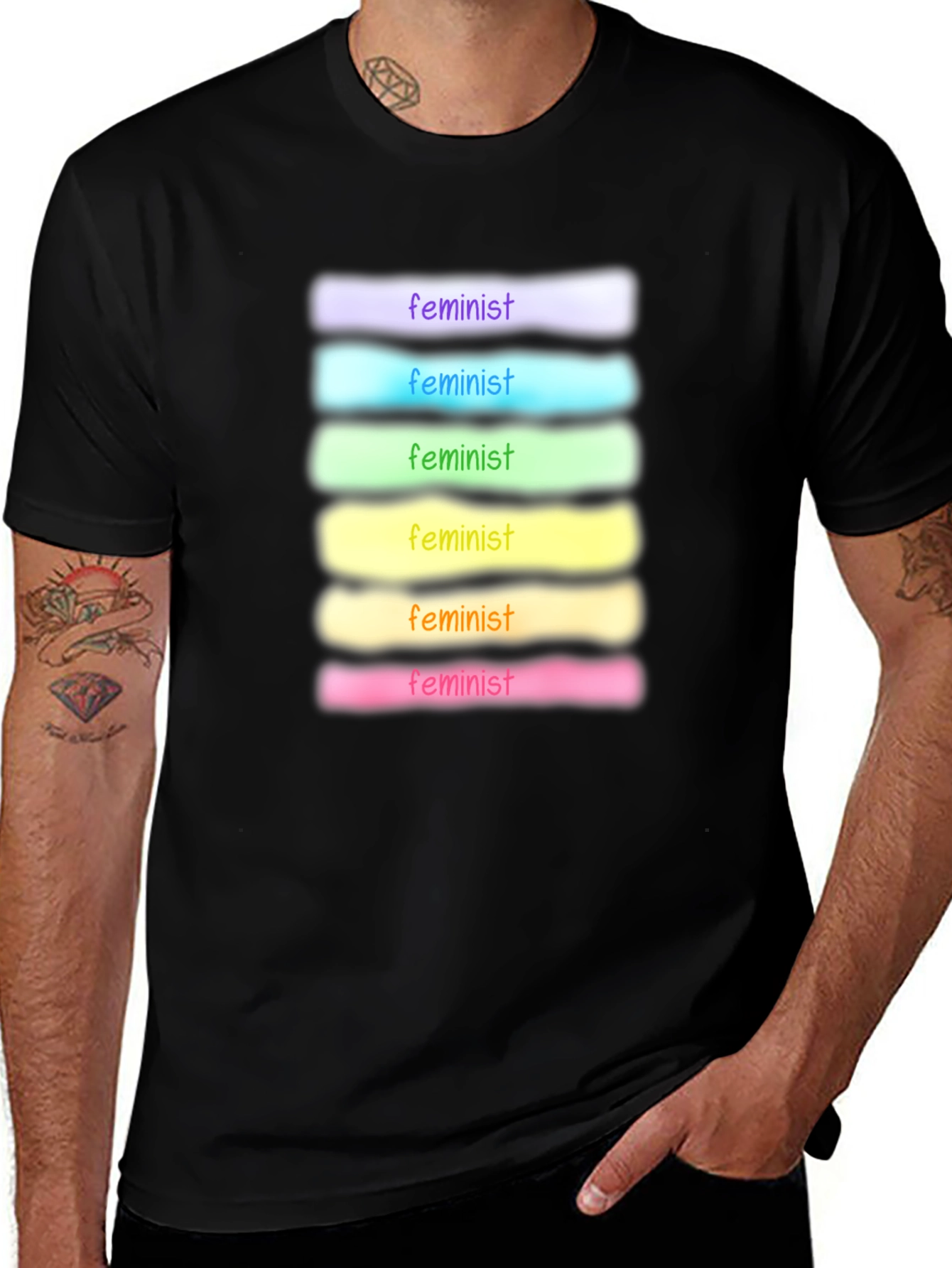 Variant 5 of Feminist Rainbow T-Shirt - Soft Cotton Blend
