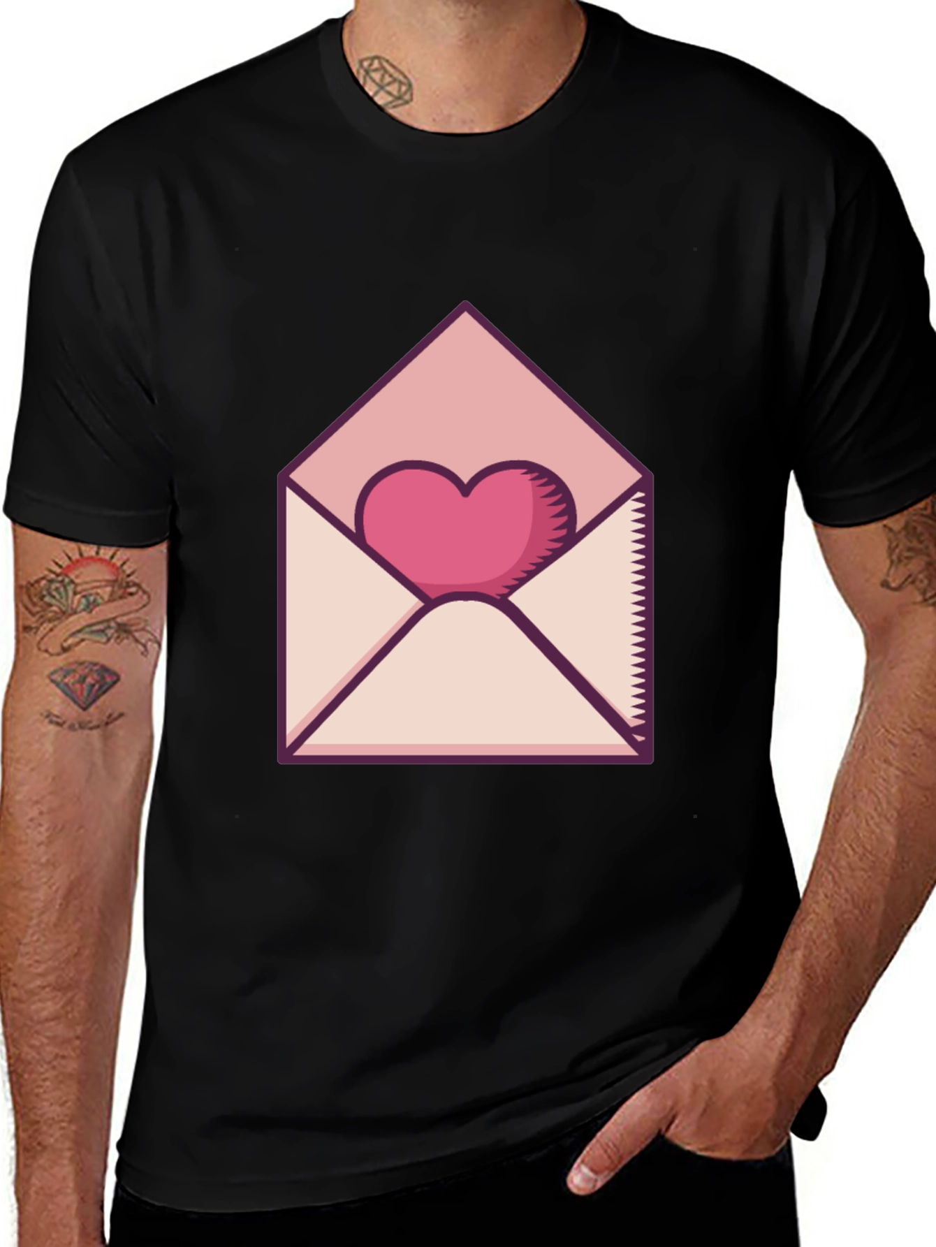 Variant 30 of Heart Envelope Graphic Tee - Love Letter Shirt