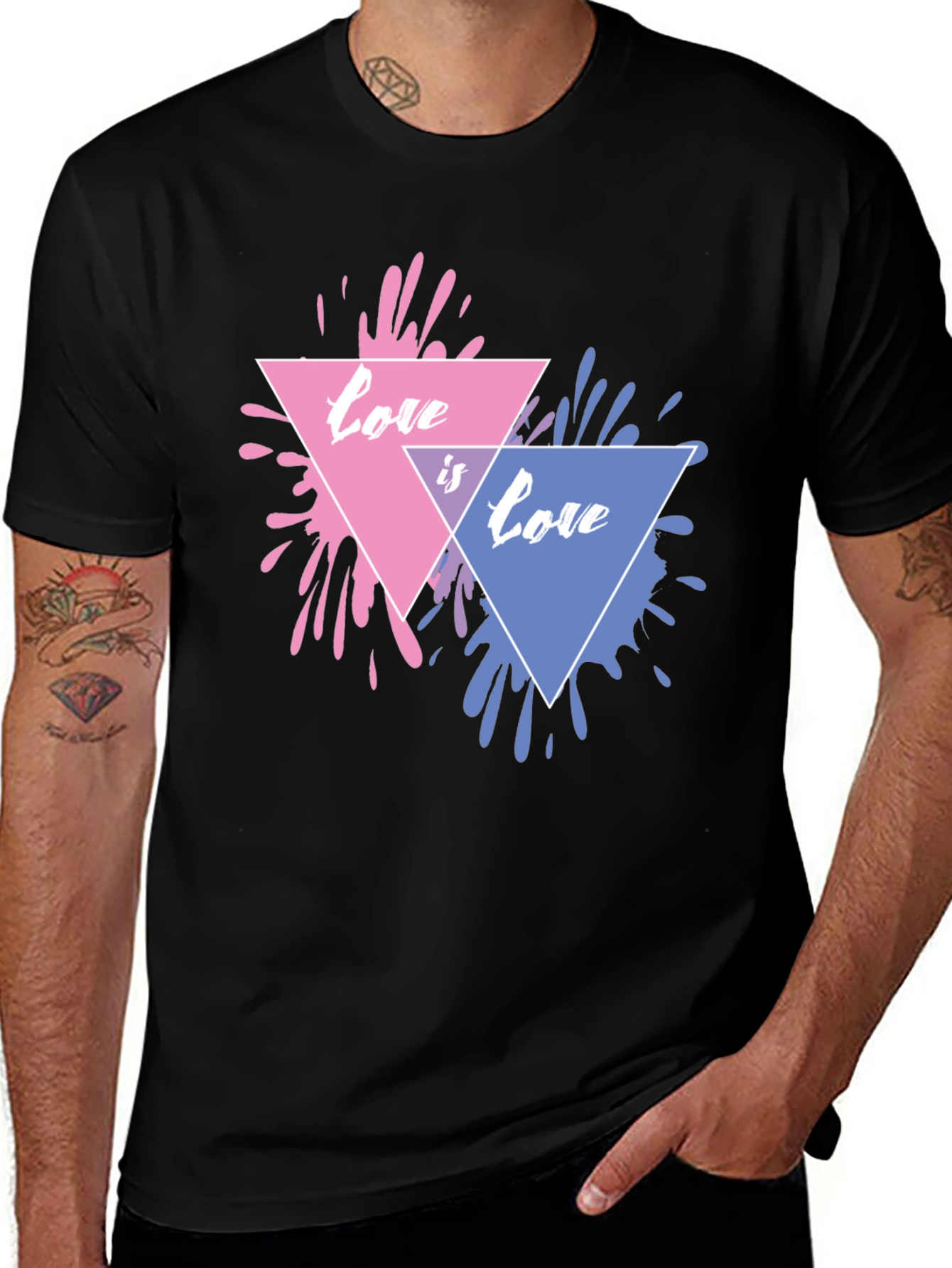 Variant 13 of Love is Love Graphic Tee - Men's Black T-Shirt