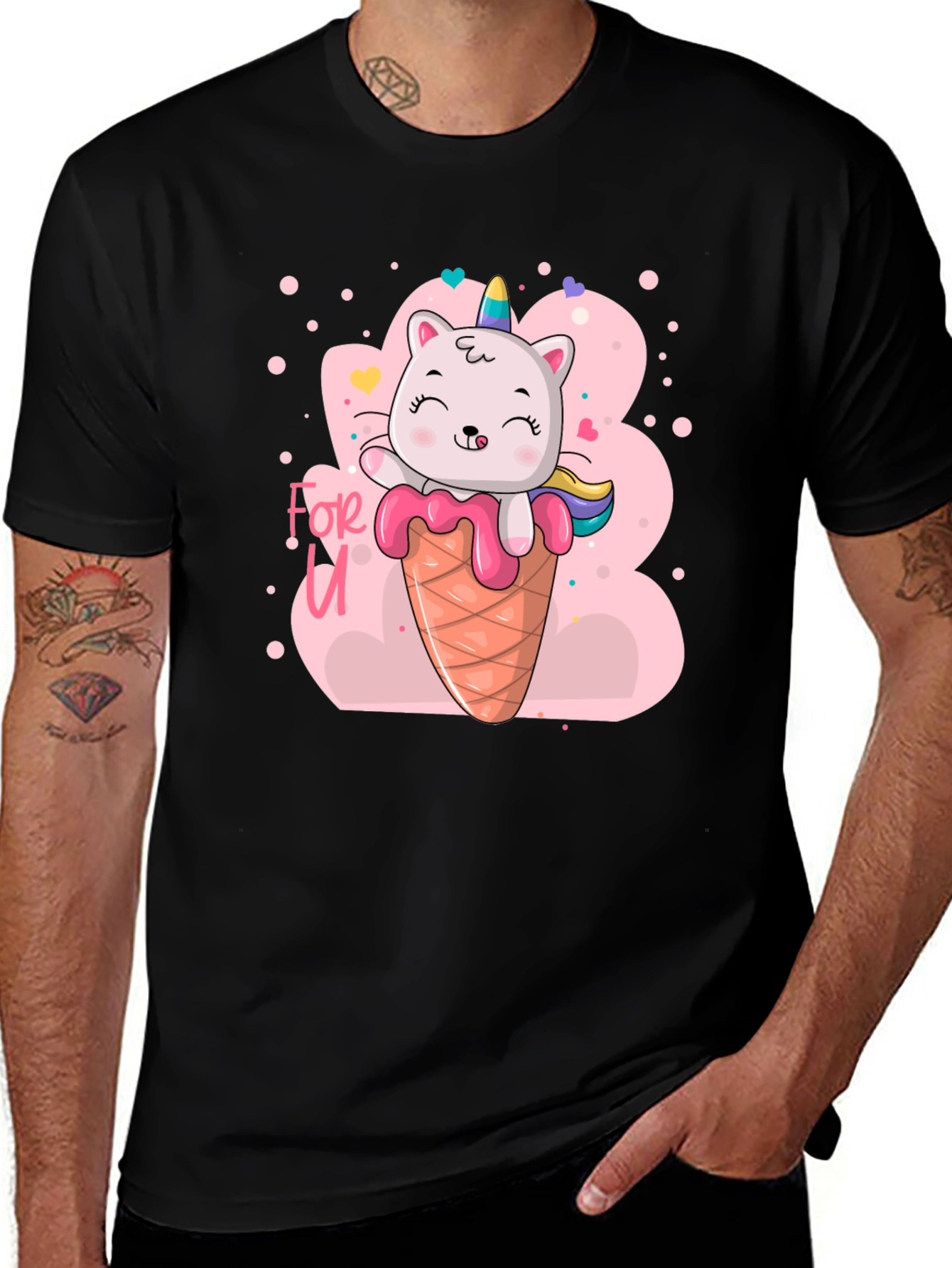 Variant 28 of Cat Unicorn Ice Cream T-Shirt - Cute Graphic Tee
