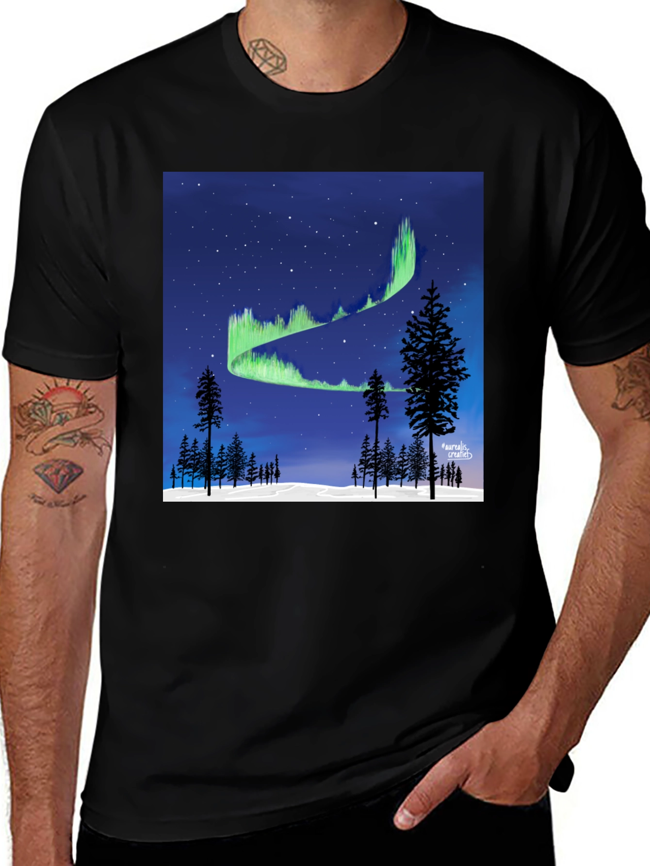 Northern Lights Graphic Tee - Aurora Borealis T-Shirt