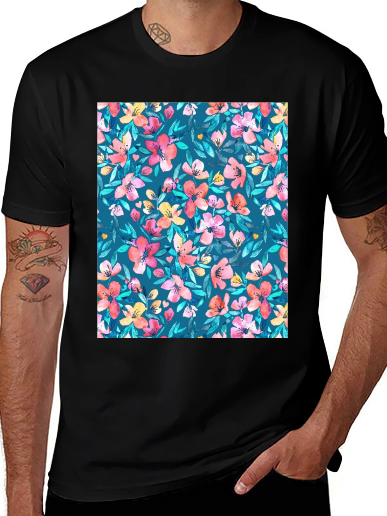 Variant 16 of Floral Pattern T-Shirt: Vibrant & Stylish Casual Wear