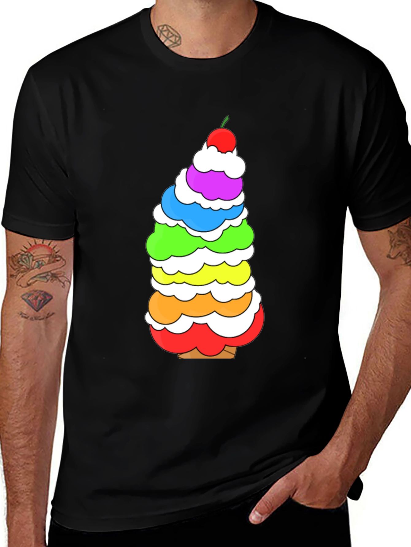 Variant 16 of Rainbow Ice Cream Cone T-Shirt